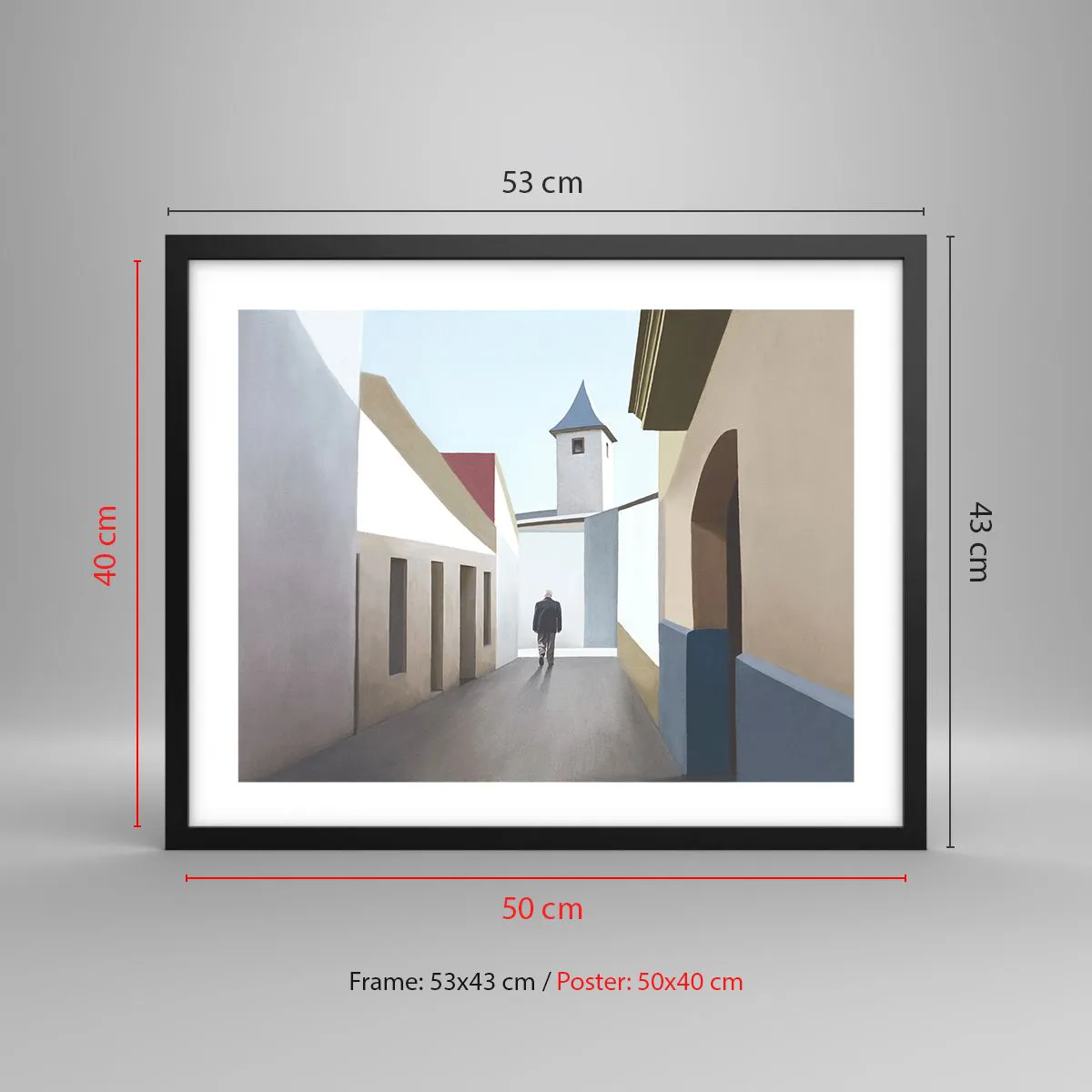 Affiche dans un cadre noir - Poster - Une promenade ensoleillée - 50x40 cm