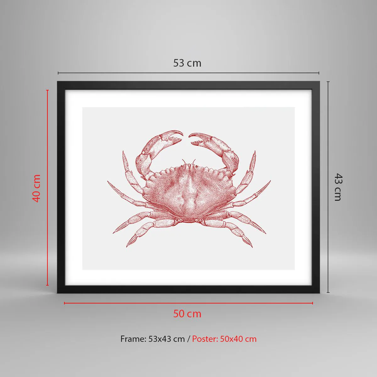 Pôster com moldura preta - Caranguejo sobre caranguejos - 50x40 cm