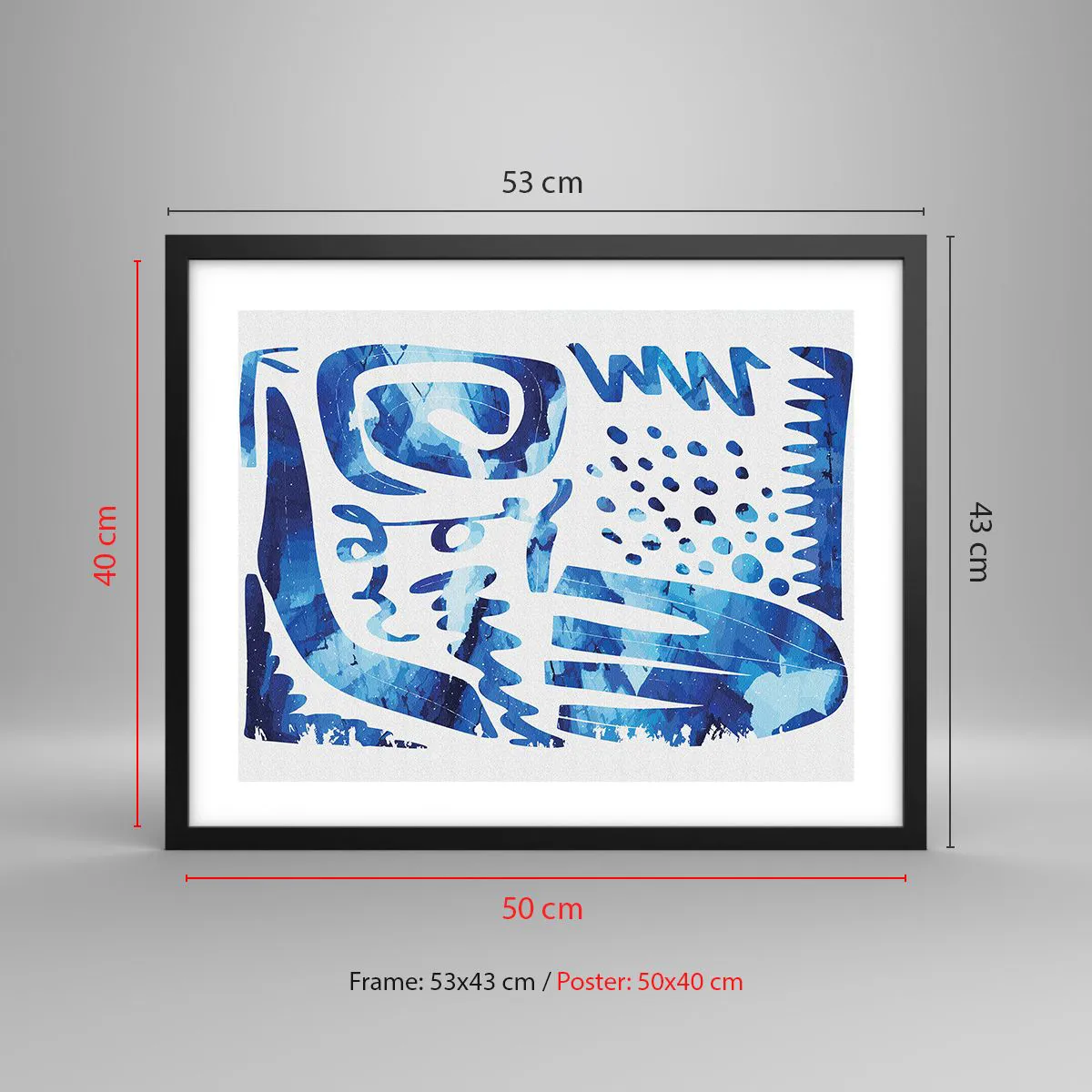 Plakat i sort ramme - Tilbage til rødderne - 50x40 cm