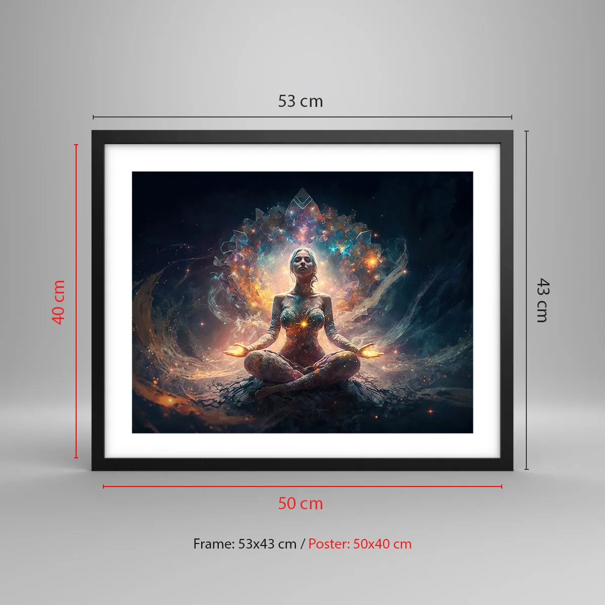 Poszter fehér keretben - A jó energia áramlása - 50x40 cm