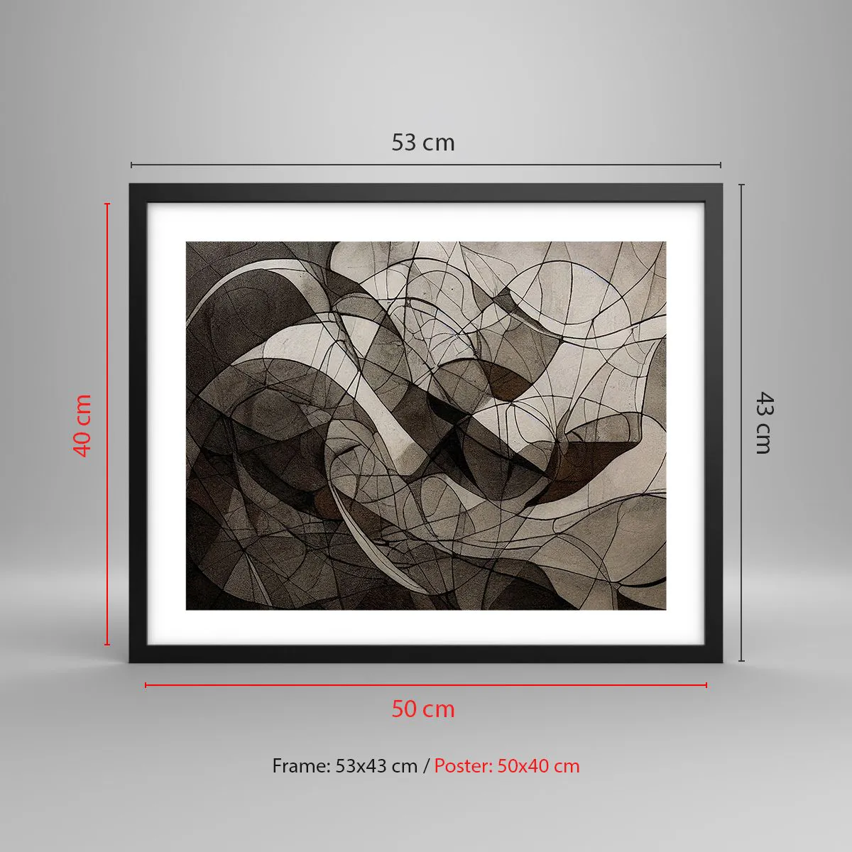 Plagát v čiernom ráme - Obeh farieb Zeme - 50x40 cm