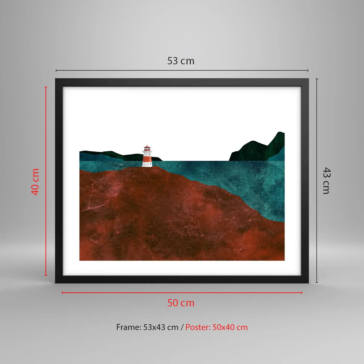 Affiche dans un cadre noir - Poster - En regardant la mer - 50x40 cm