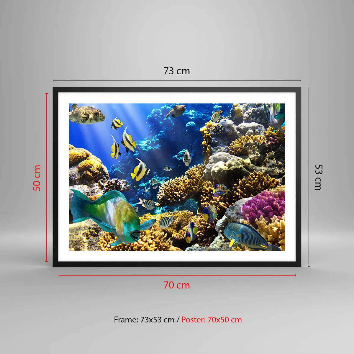 Pôster com moldura preta - Tráfego intenso no percurso de férias - 70x50 cm