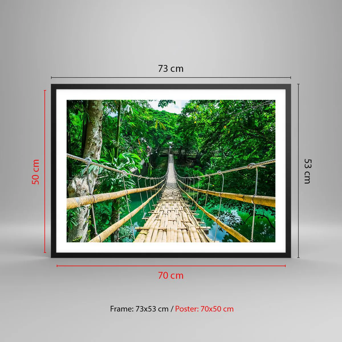 Poster in black frame - Small Bridge over the Green - 70x50 cm