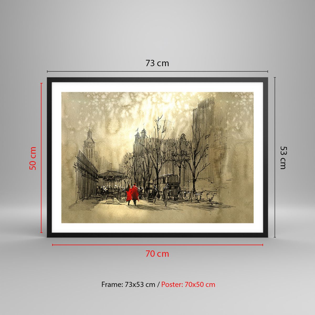 Poster in cornice nera 70x50 cm - Appuntamento nella nebbia di Londra -  Arttor - Decorazioni da parete moderne e originali, per il salotto e la  camera da letto