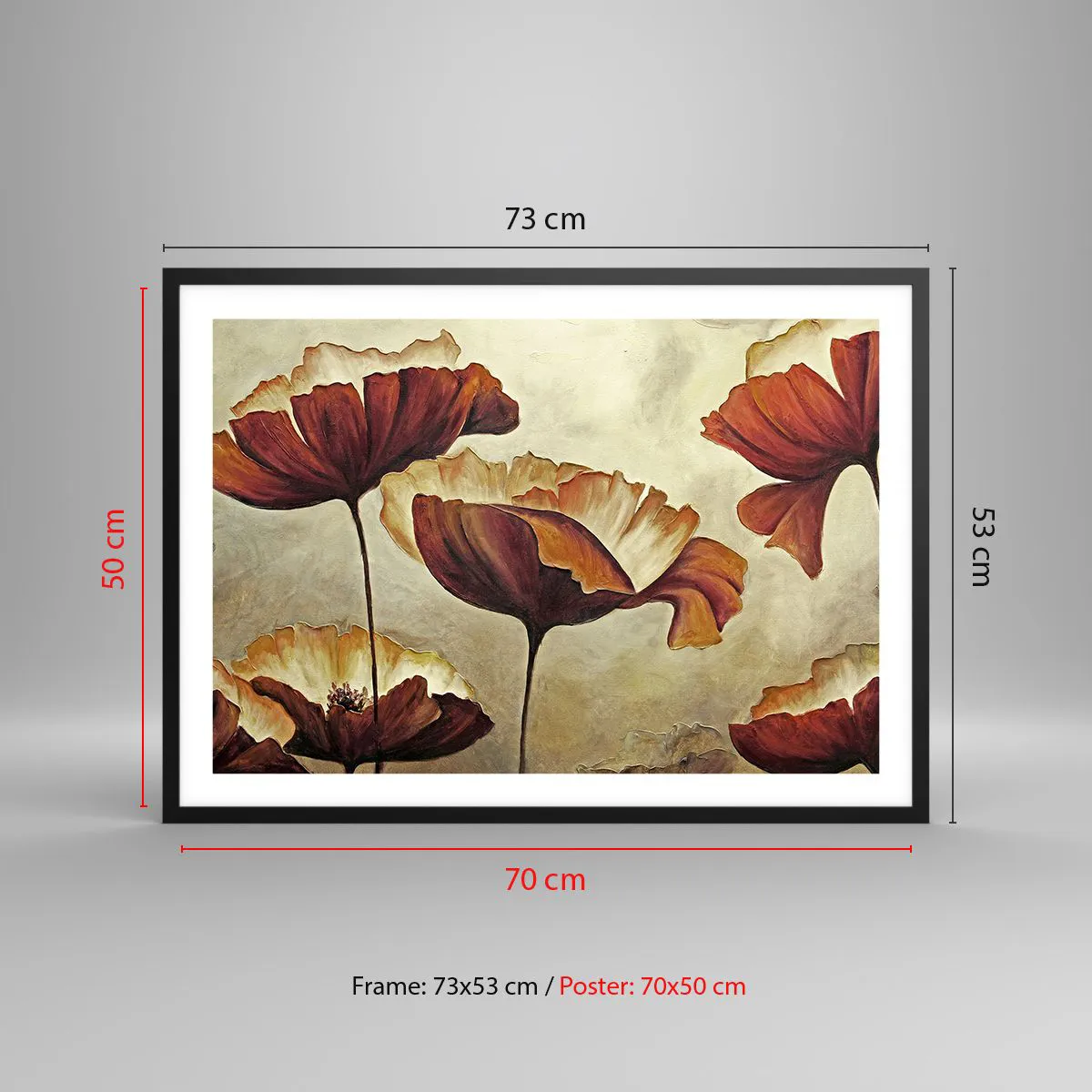 Affisch i svart ram - Ängsblommor - 70x50 cm