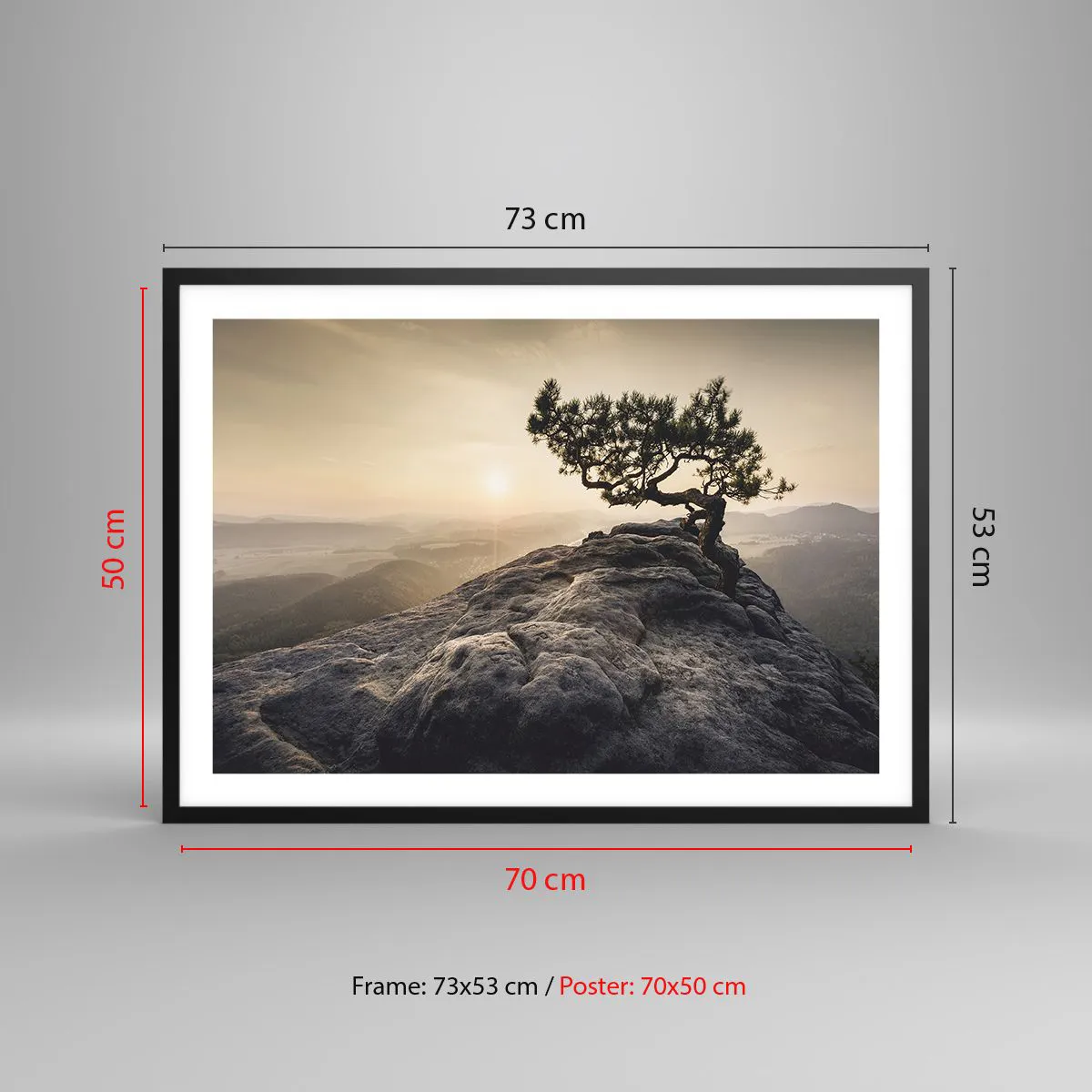 Plakat i sort ramme - Livet vinder altid - 70x50 cm