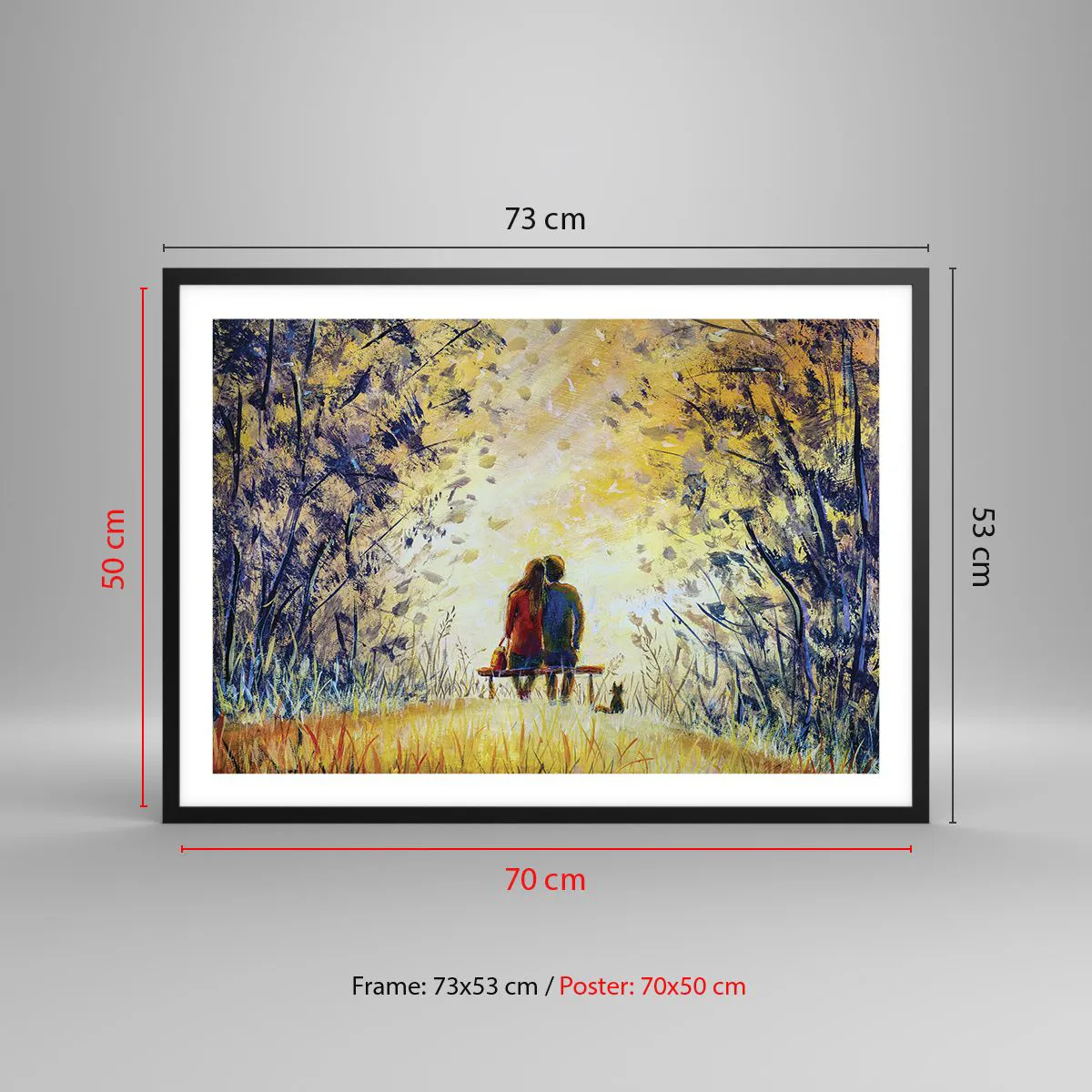 Plakat i sort ramme - Et magisk øjeblik - 70x50 cm