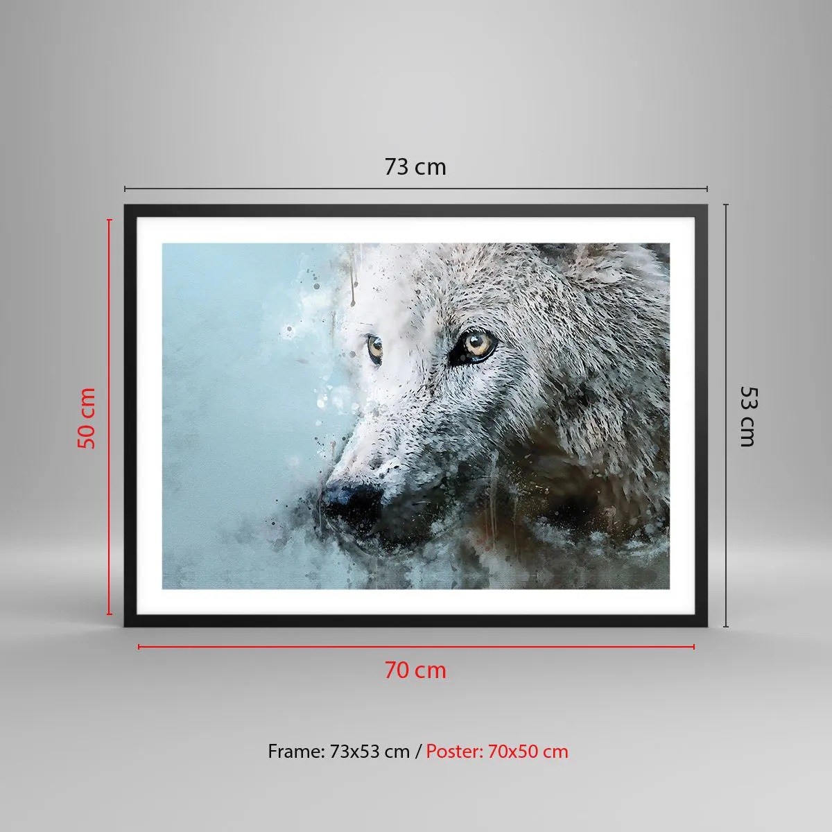 Plakat i sort ramme - Mød ulvesjælen - 70x50 cm