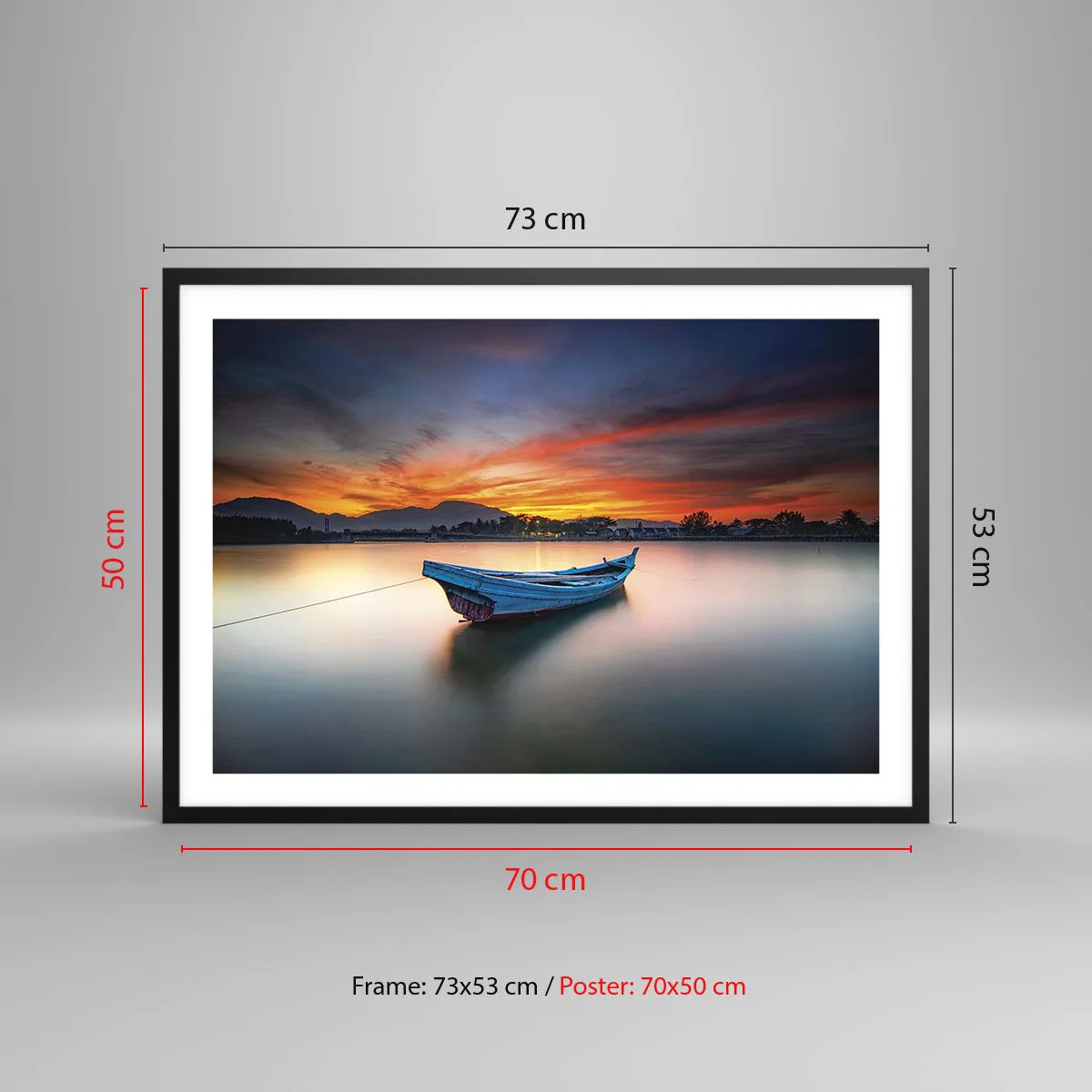 Pôster com moldura preta - Uma boa noite se aproxima - 70x50 cm