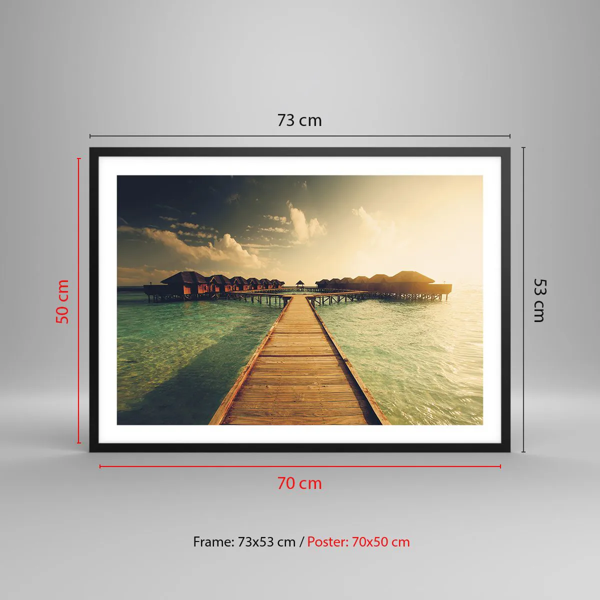 Plakat i sort ramme - En varm invitation - 70x50 cm