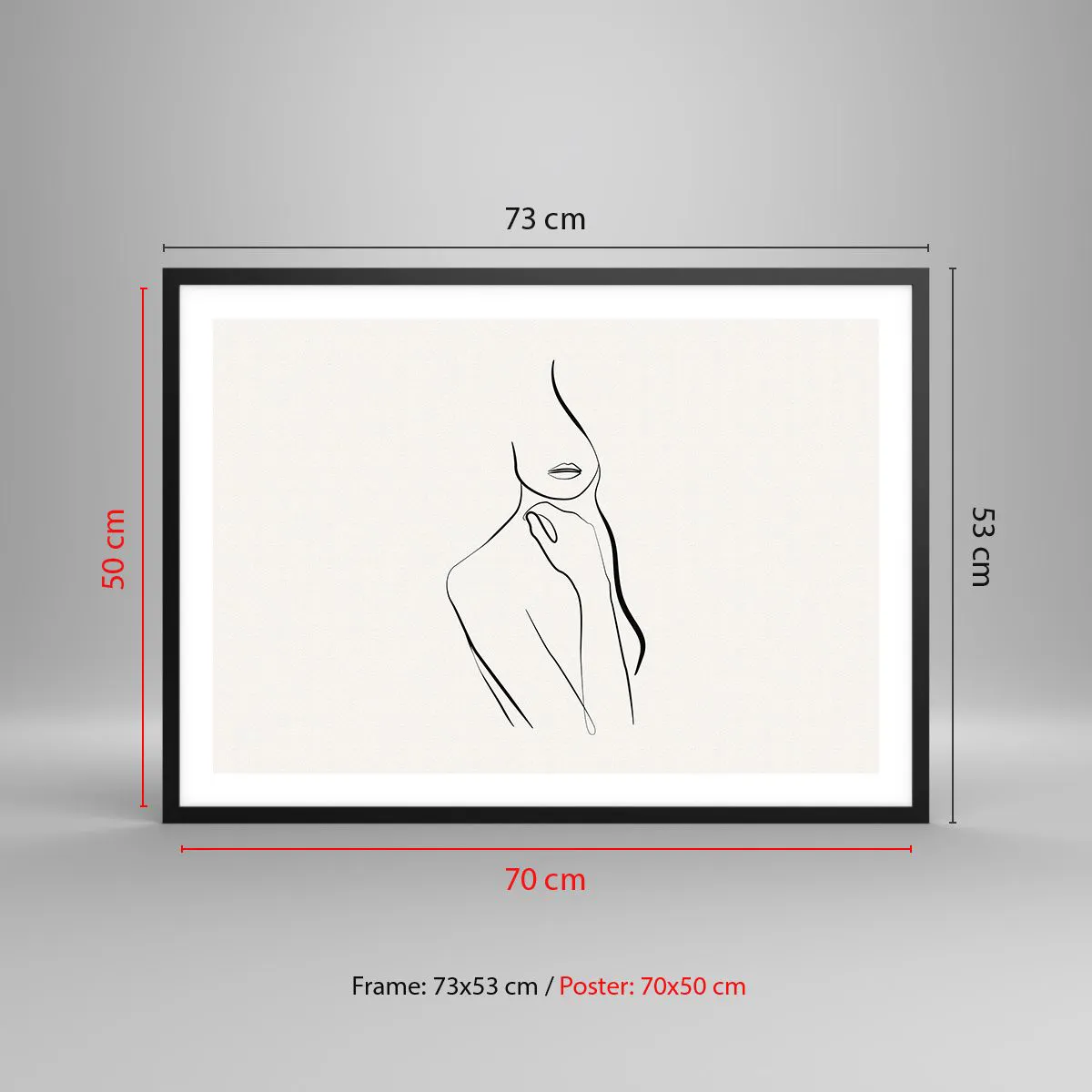 Affisch i svart ram - Melankolins våg - 70x50 cm