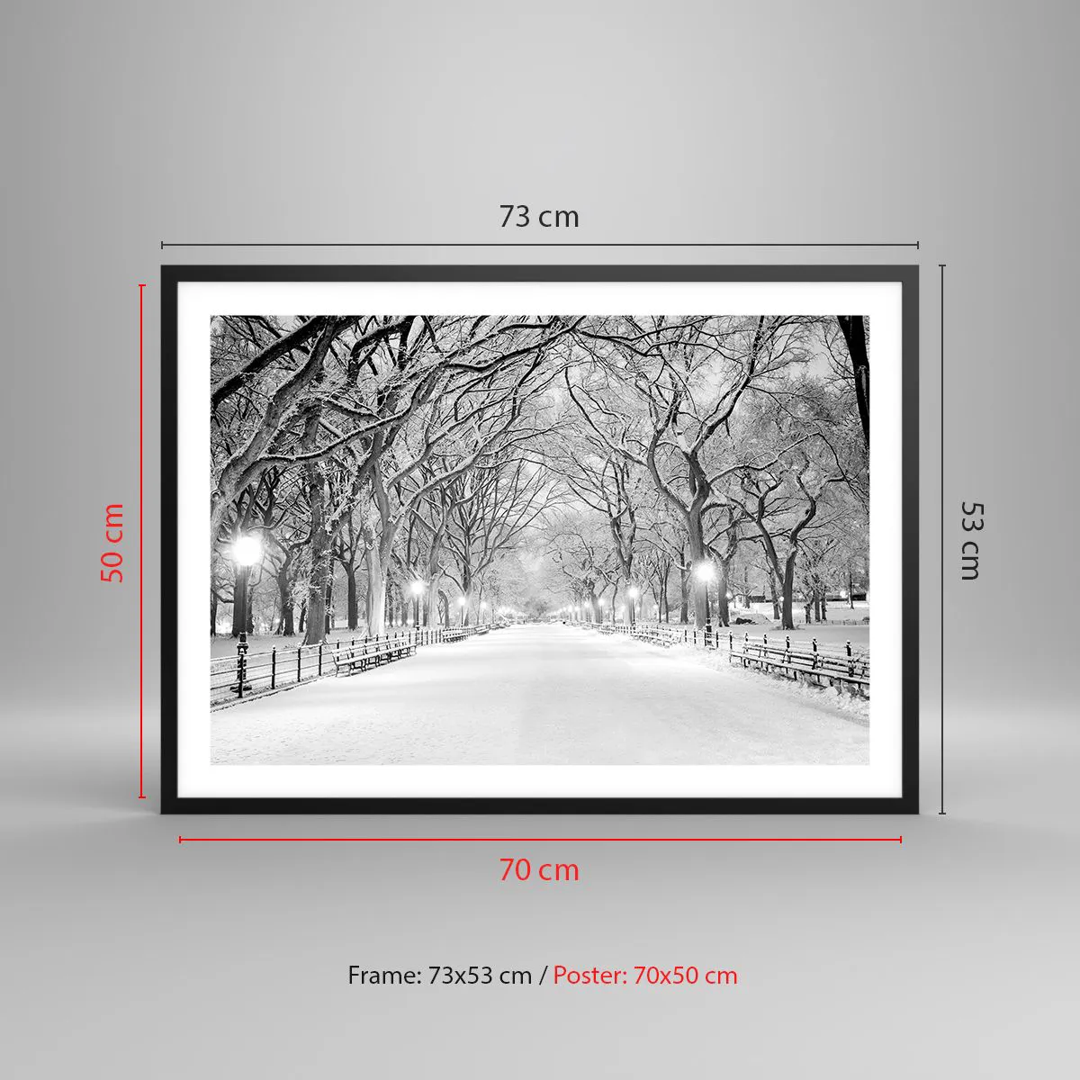 Poszter fehér keretben - A négy évszak - tél - 70x50 cm