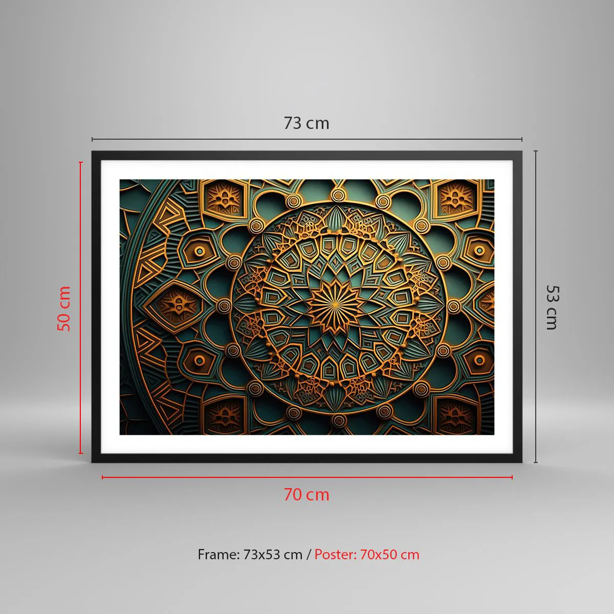 Pôster com moldura preta - Em uma atmosfera árabe - 70x50 cm