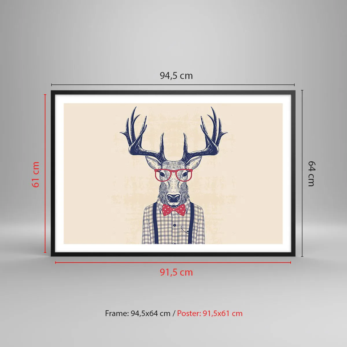 Poster in einem schwarzem Rahmen - Eine lustige Extravaganz - 91x61 cm