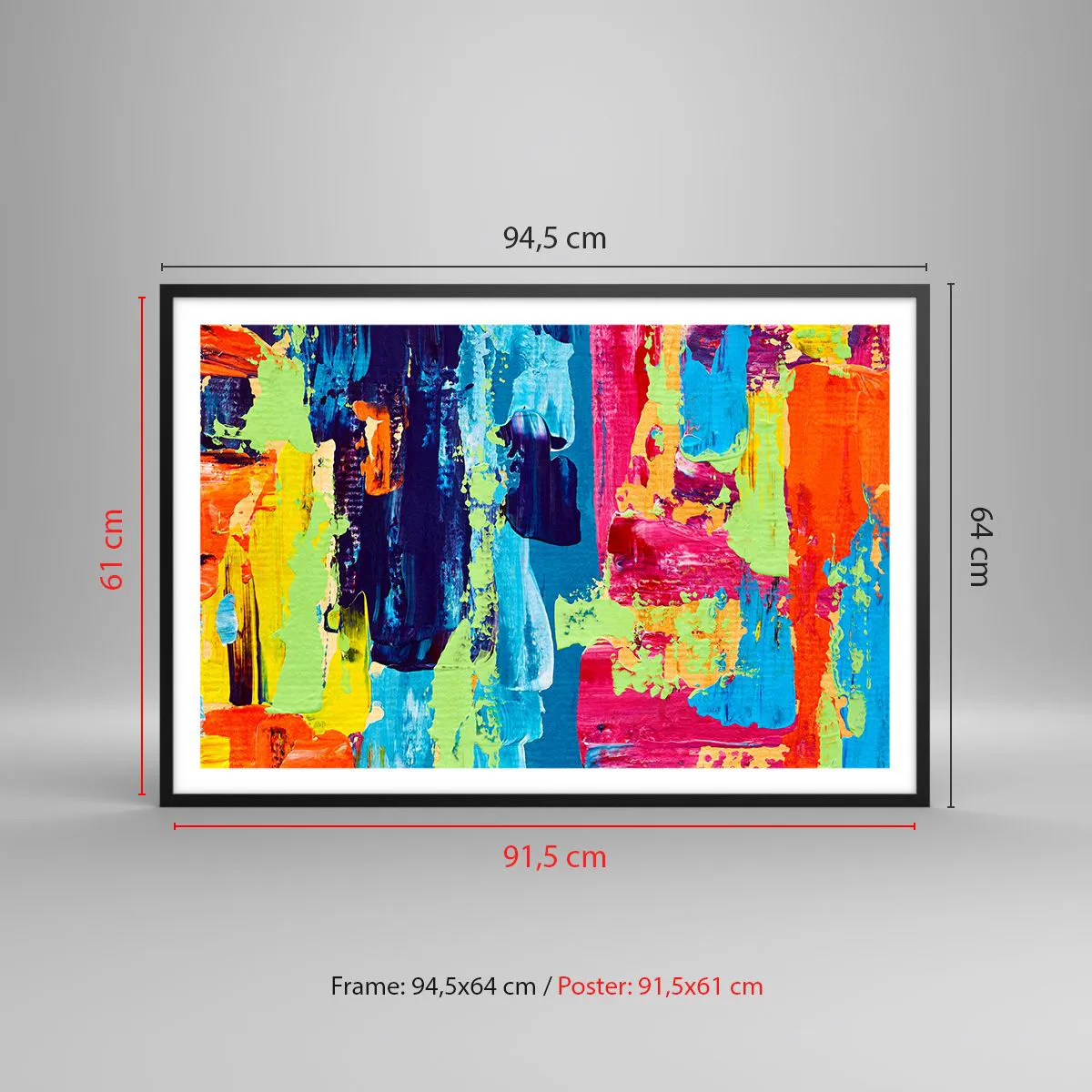 Plakat w czarnej ramie - Życie jest piękne! - 91x61 cm