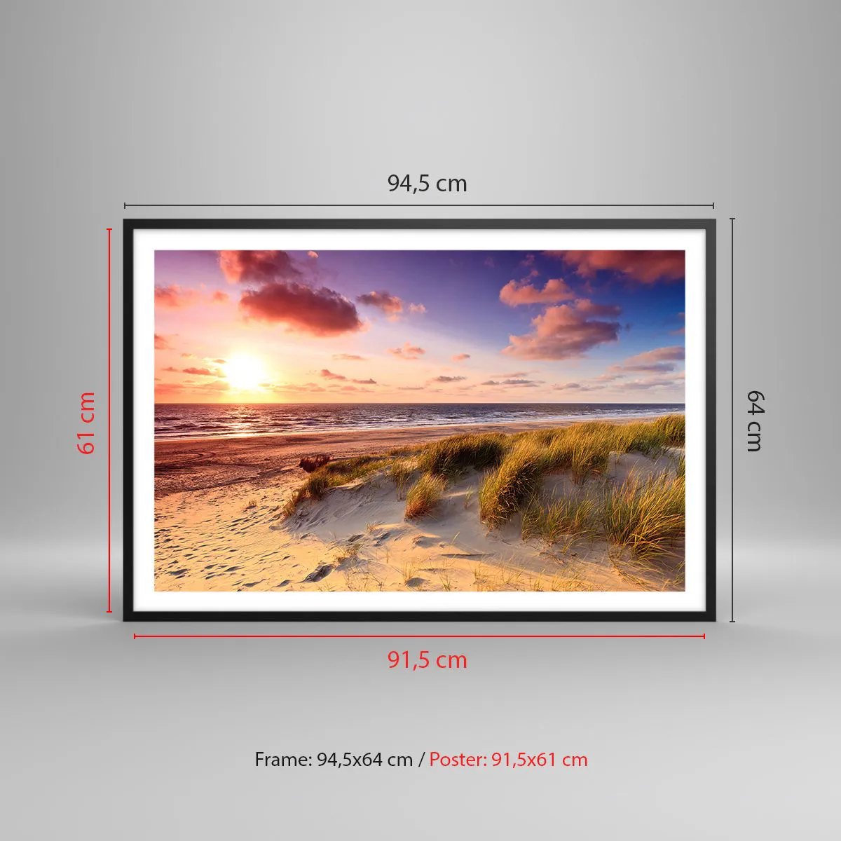 Plakat i sort ramme - Luften dufter allerede af sommer - 91x61 cm