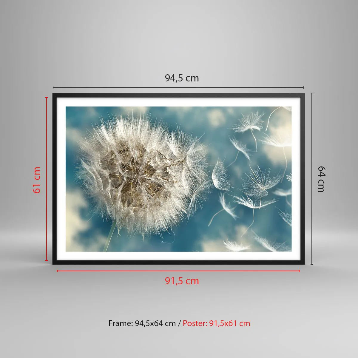 Plakat i sort ramme - En engels åndedræt - 91x61 cm