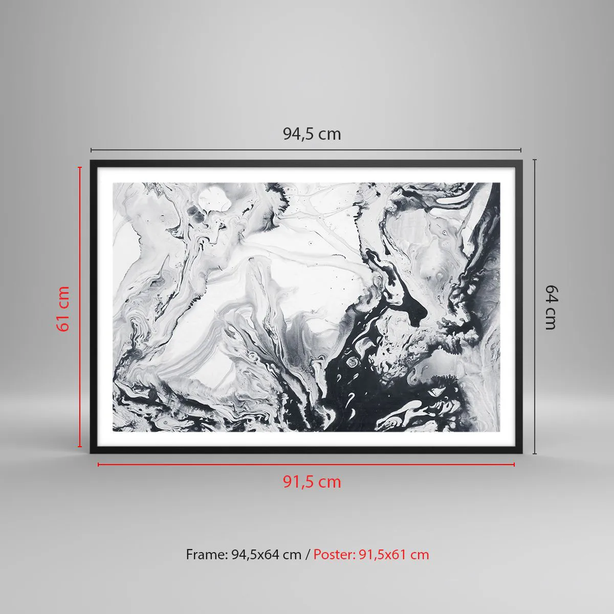 Poszter fehér keretben - A Föld belseje - 91x61 cm