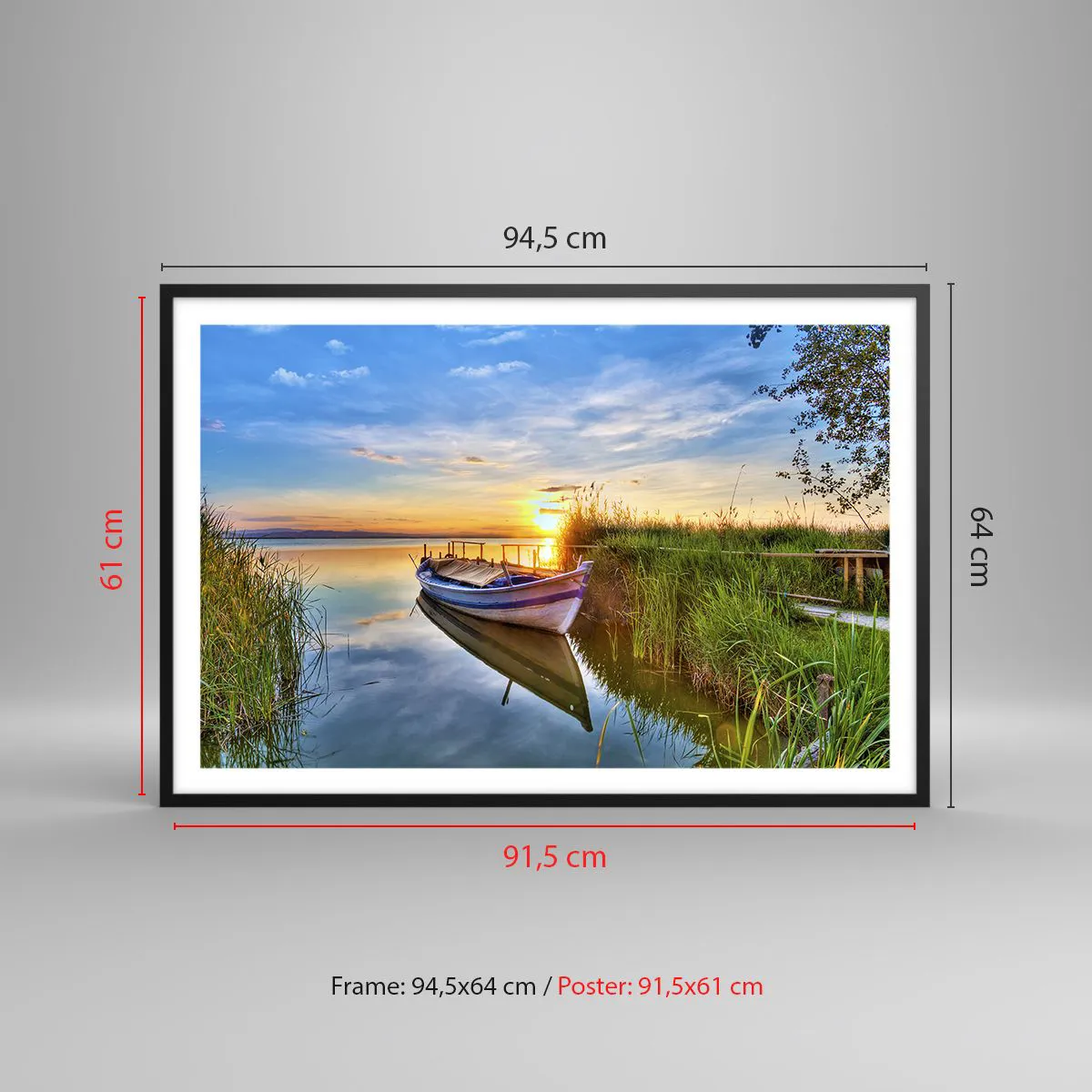 Affisch i svart ram - Uppfyllda drömmars vik - 91x61 cm