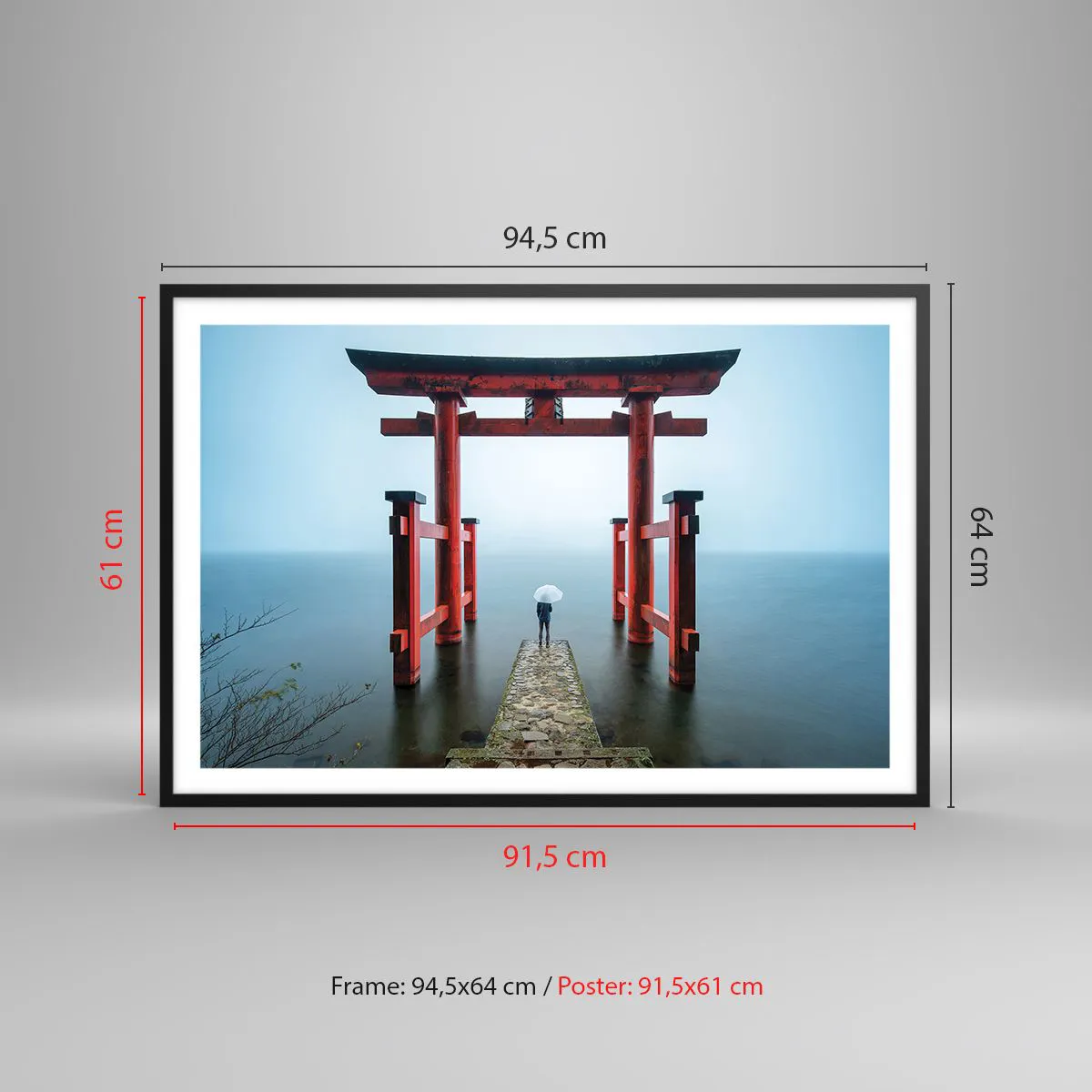 Affiche dans un cadre noir - Poster - Rêverie japonnaise - 91x61 cm