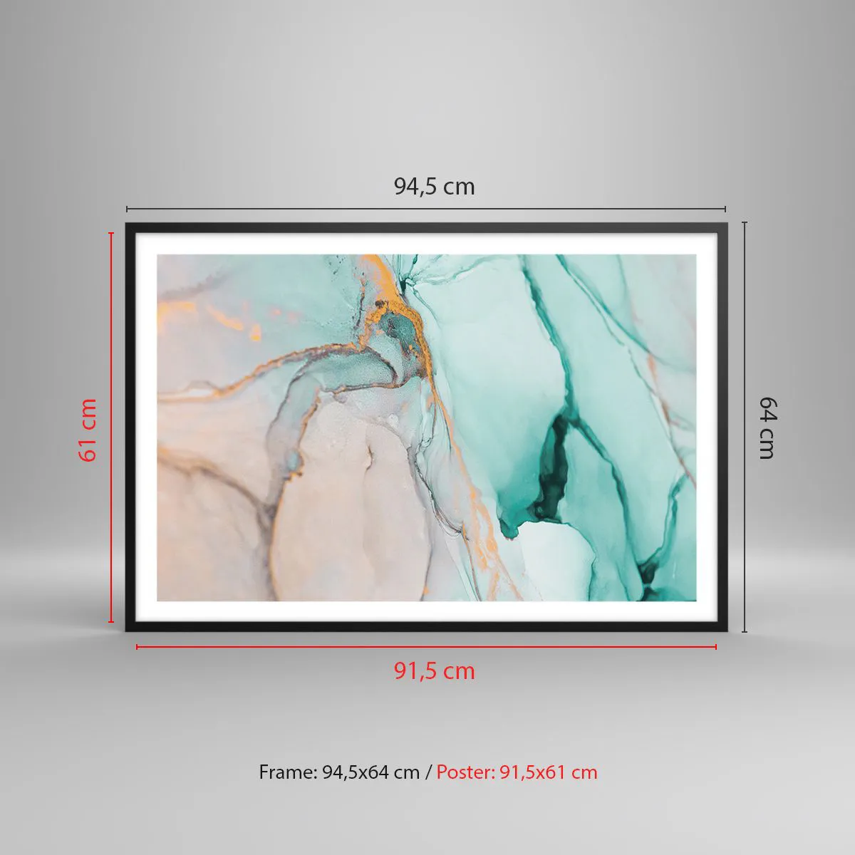 Affisch i svart ram - Formernas och färgernas dans - 91x61 cm