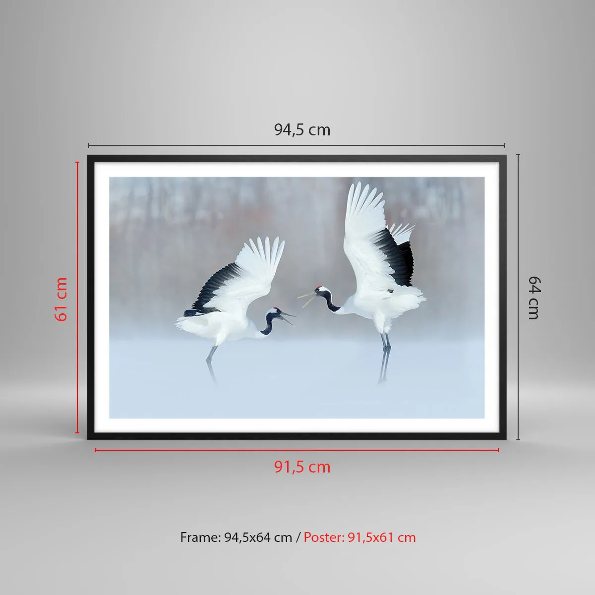 Poster in black frame - Dance in the Fog - 91x61 cm