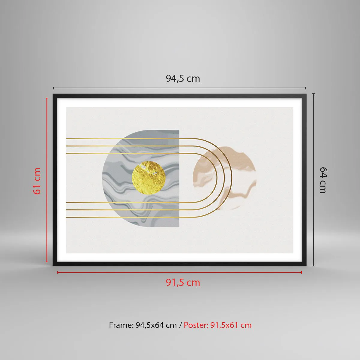Plakat i sort ramme - Lysstyrke og udstråling - 91x61 cm