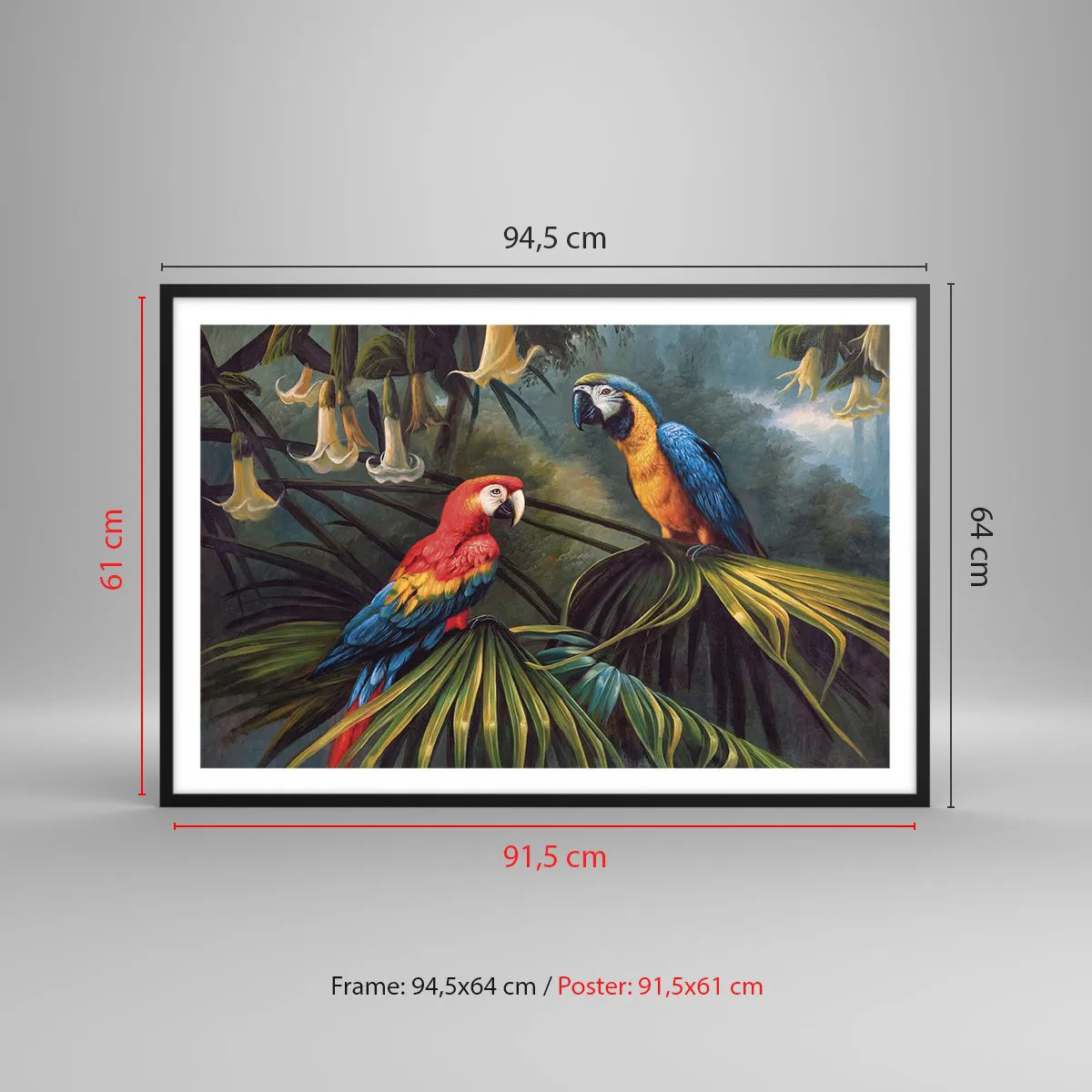 Affisch i svart ram - Romantiken i tropikerna - 91x61 cm