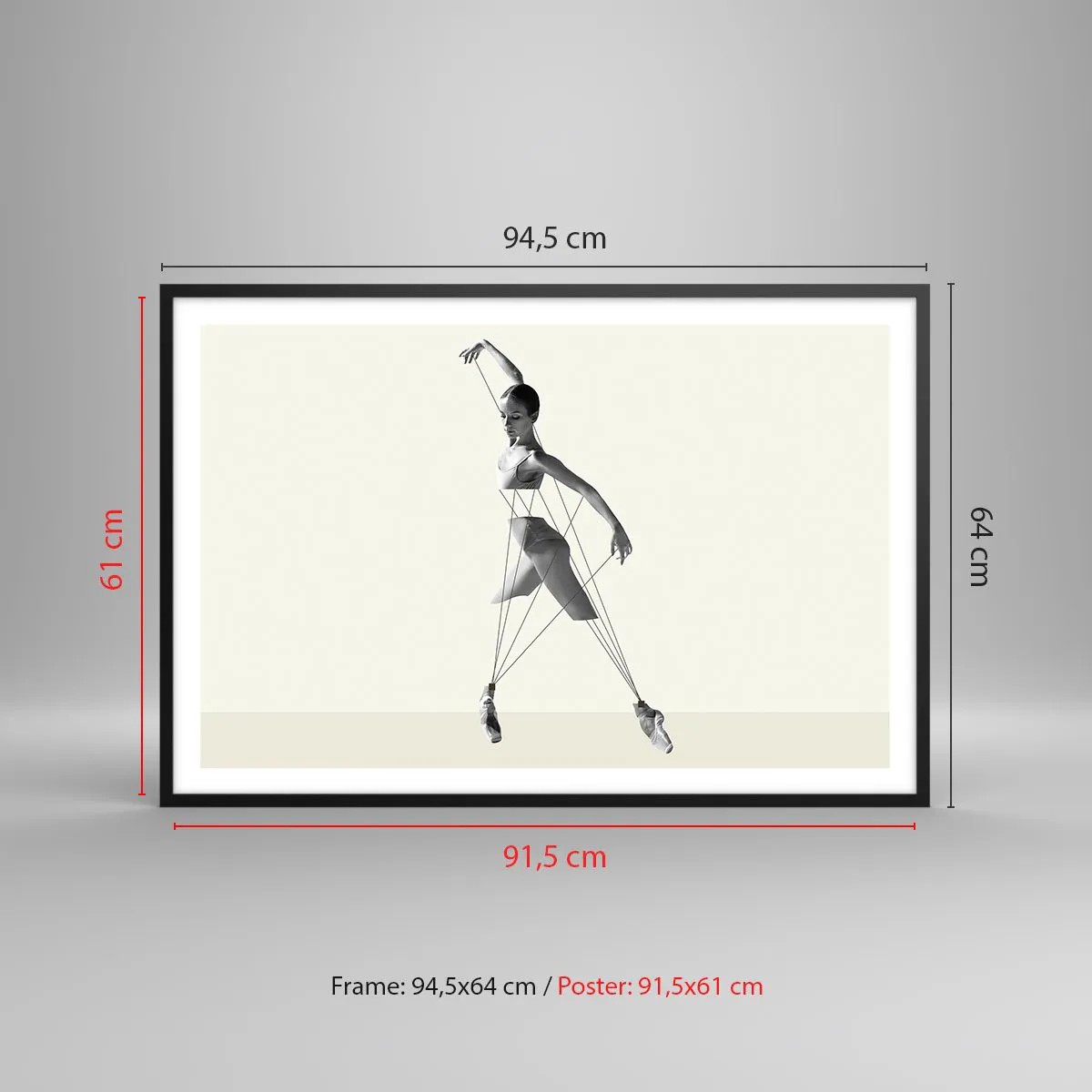 Affisch i svart ram - I världens teater - 91x61 cm