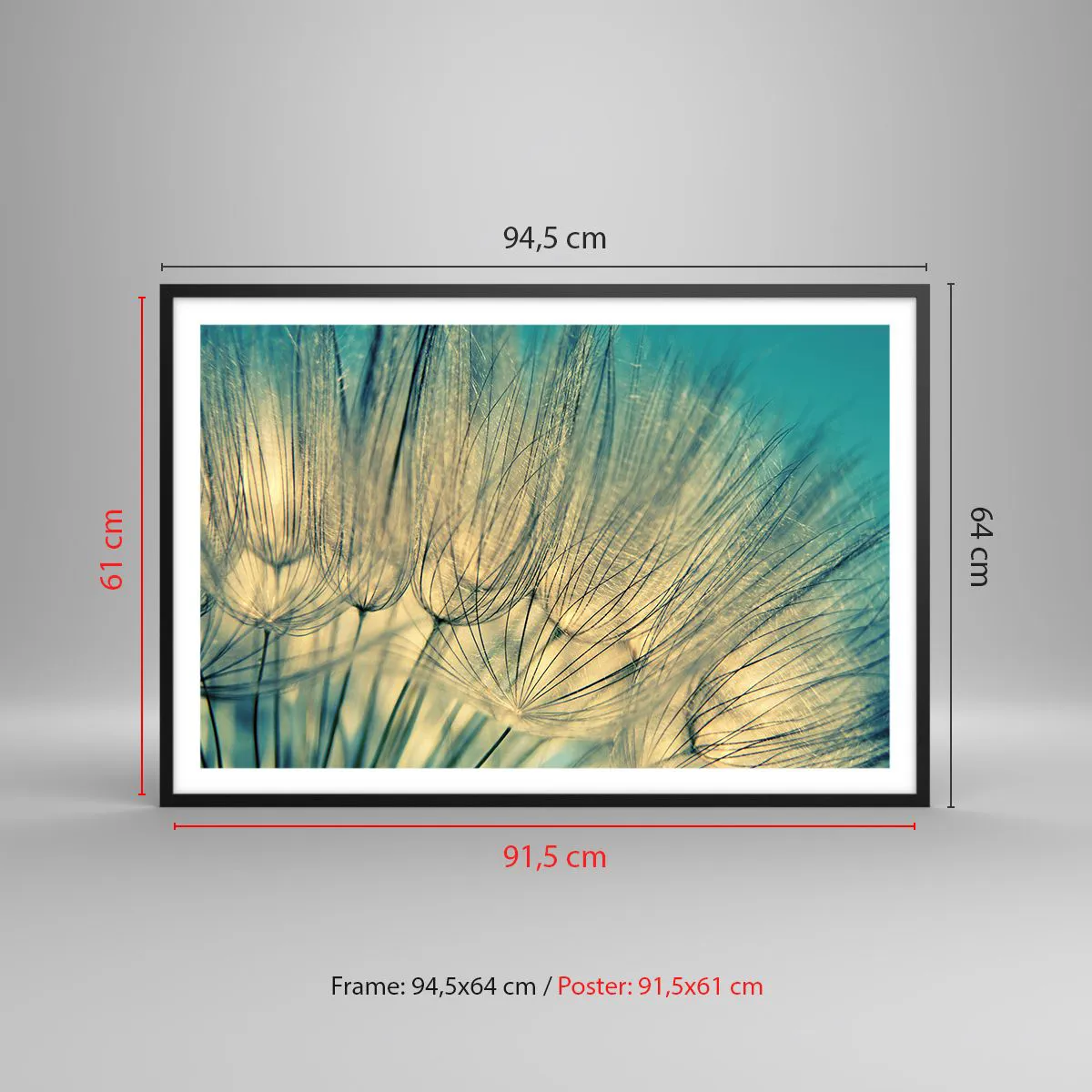 Affiche dans un cadre noir - Poster - En attente du vent - 91x61 cm