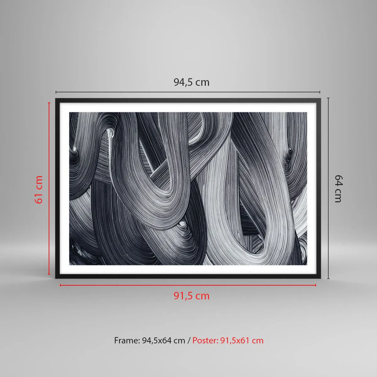 Affiche dans un cadre noir - Poster - La fluidité de la réalité - 91x61 cm