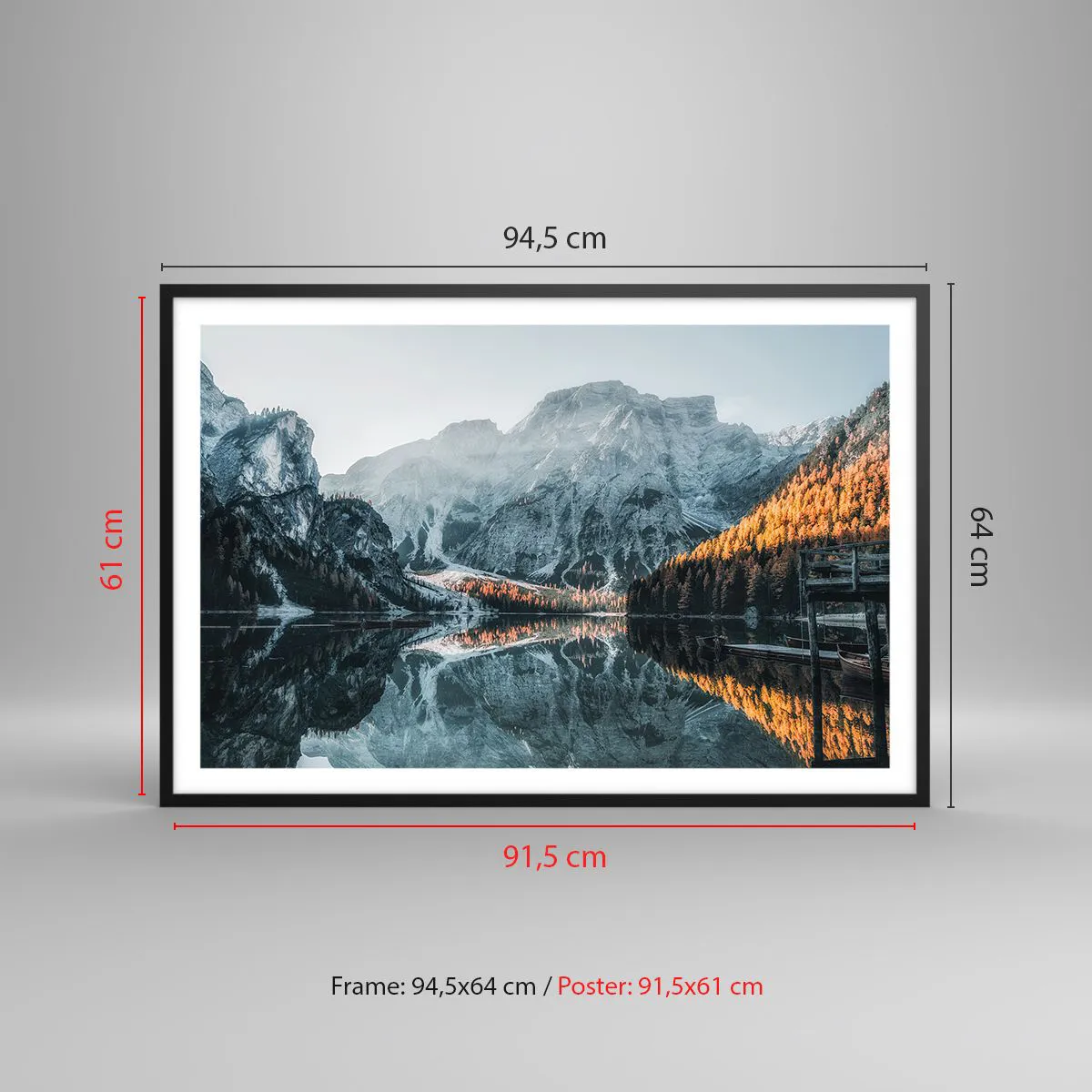 Plakat i sort ramme - Spejllandskab - 91x61 cm