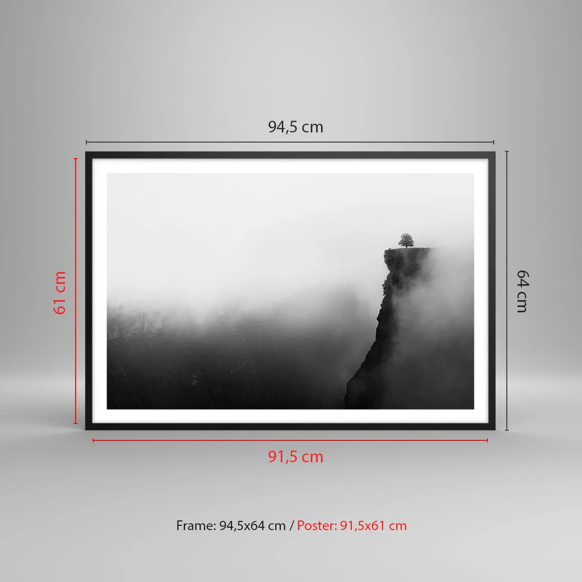 Affisch i svart ram - På världens gräns - 91x61 cm