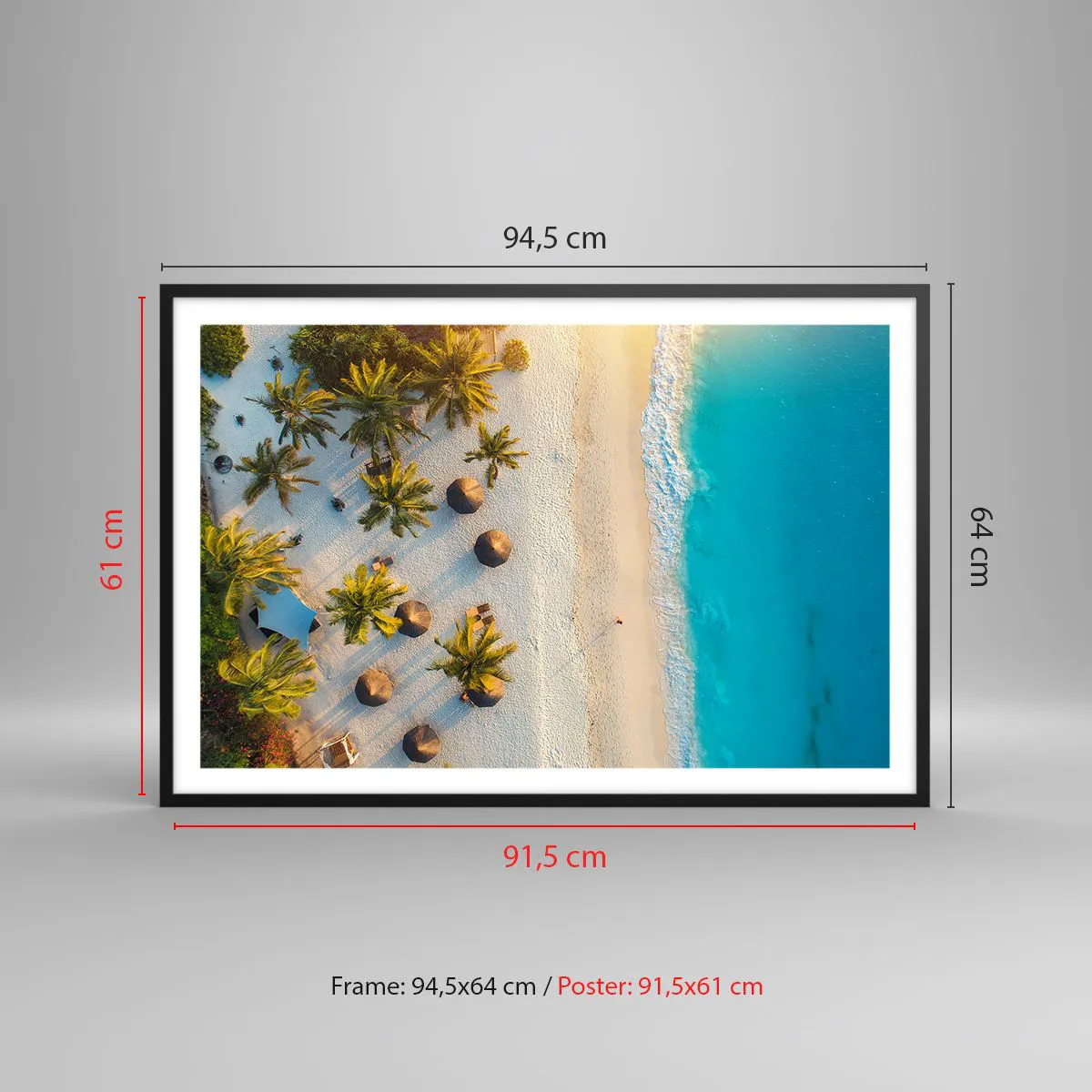 Poster in cornice nera - Benvenuti in paradiso - 91x61 cm