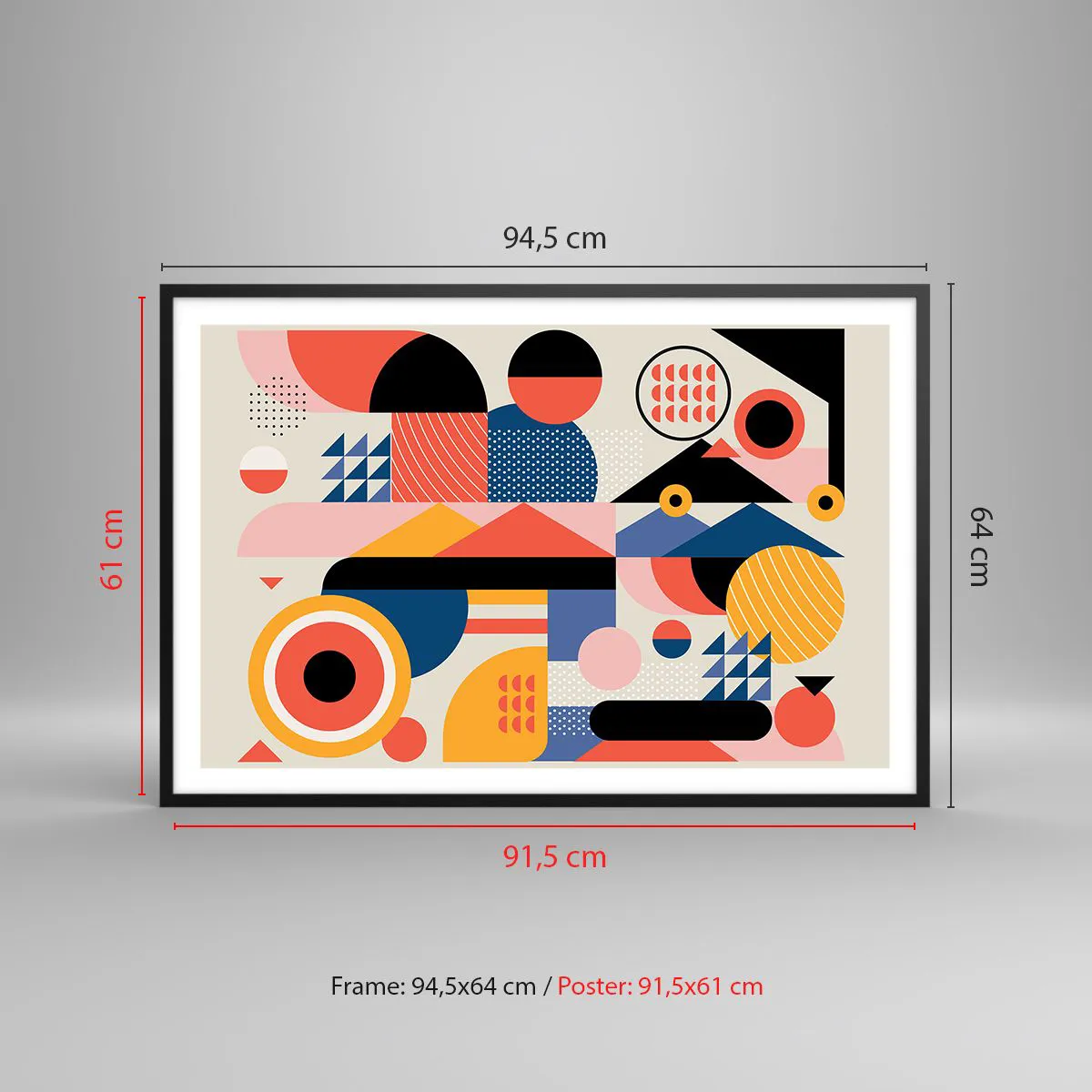 Poster în ramă neagră - Compoziție: joacă-te - 91x61 cm