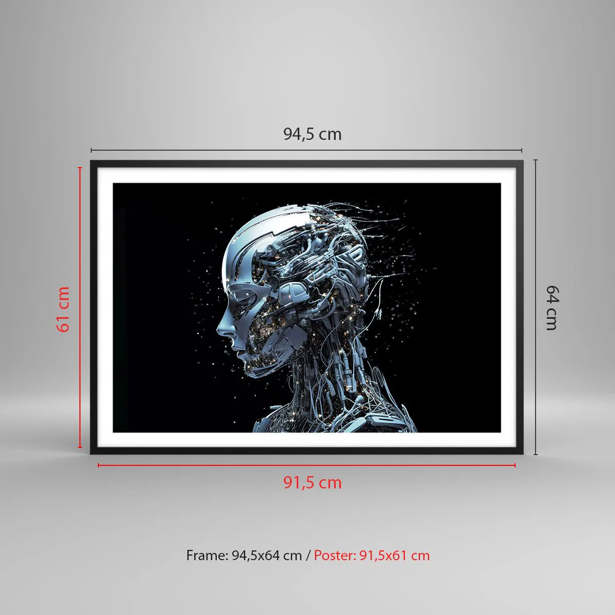 Affiche dans un cadre noir - Poster - La technologie est une femme - 91x61 cm
