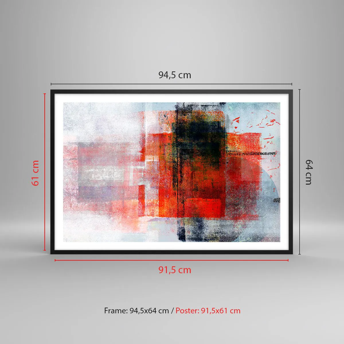 Plakat i sort ramme - Glødende komposition - 91x61 cm