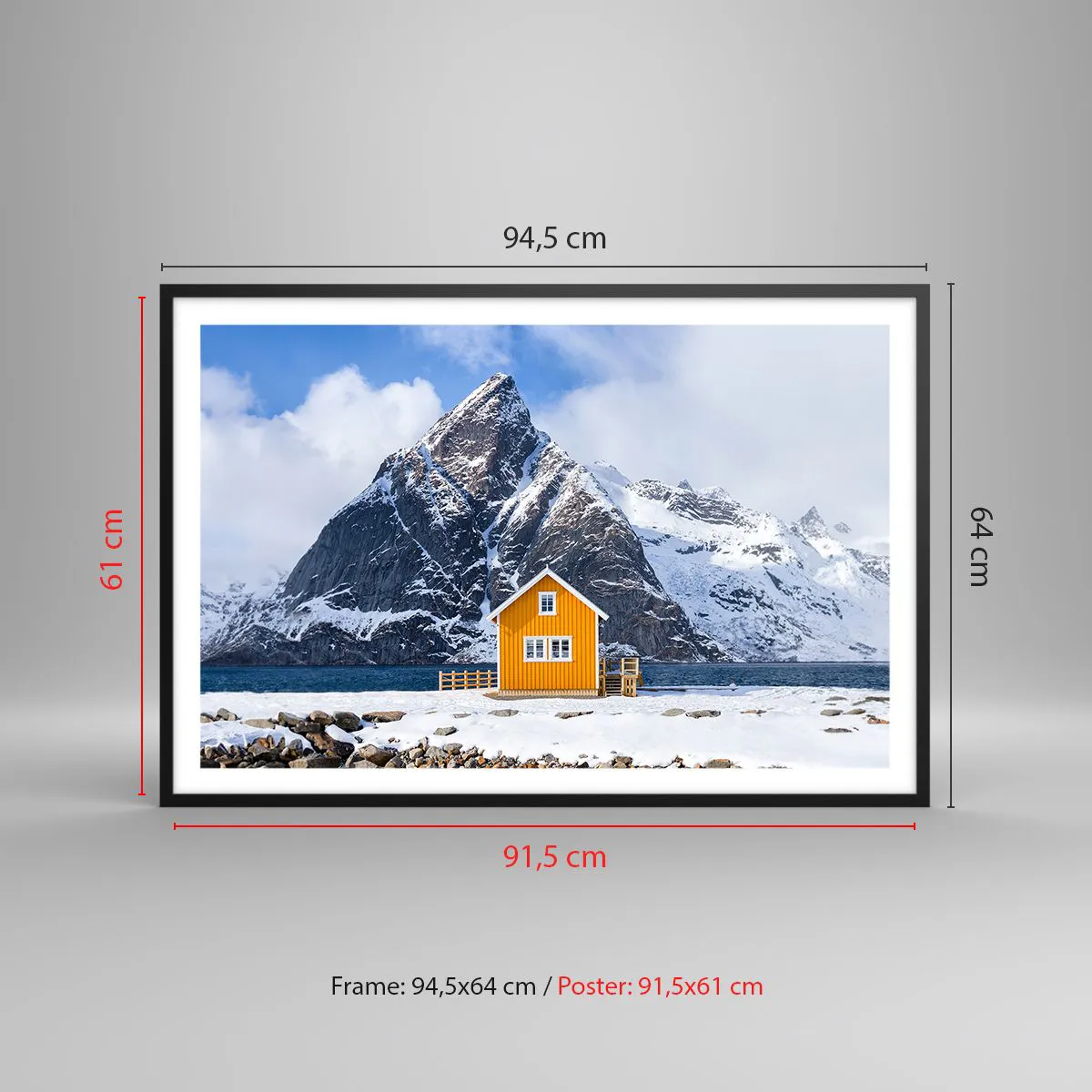 Affisch i svart ram - Skandinavisk semester - 91x61 cm