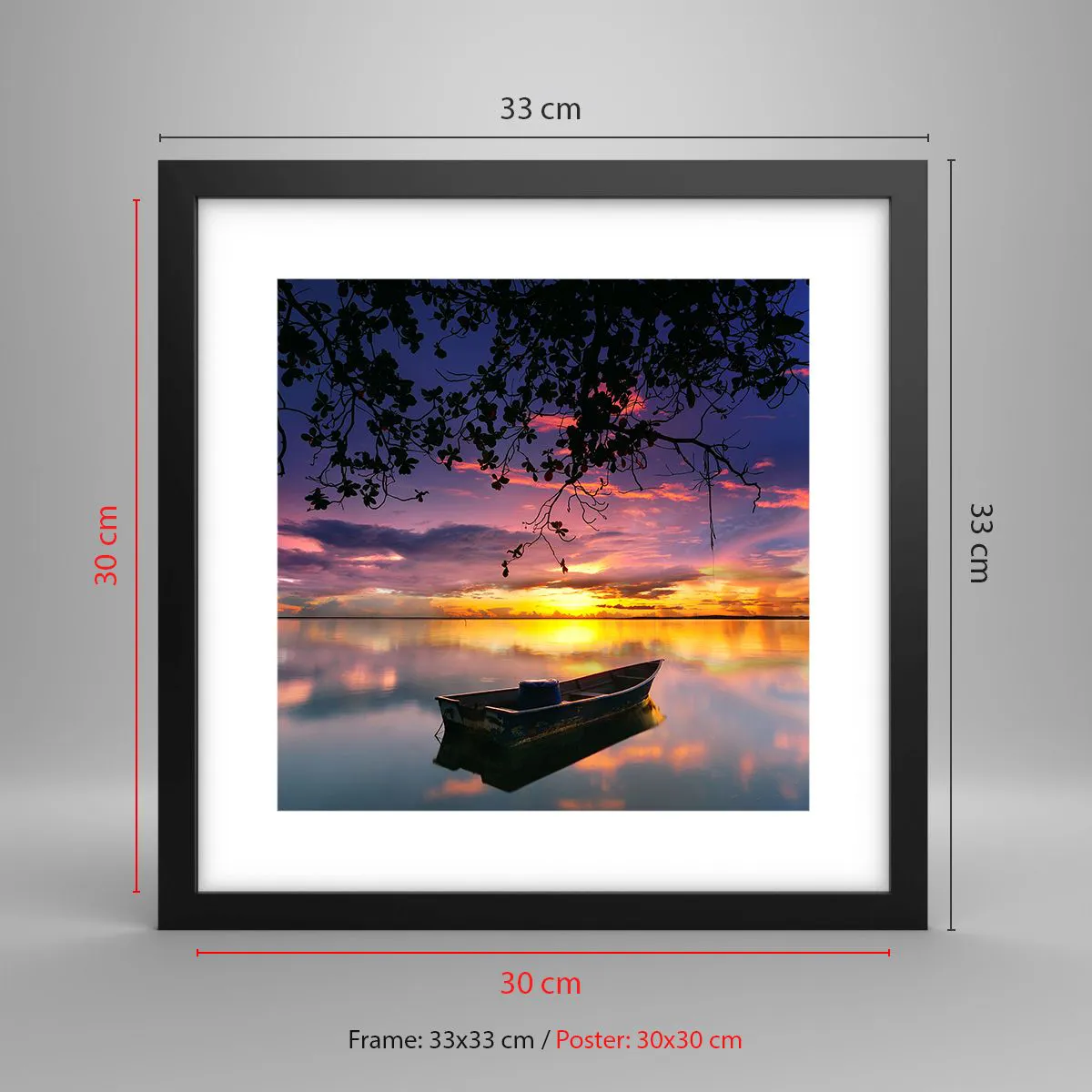 Plagát v čiernom ráme - „Zdá sa, že visíš uprostred neba…“ - 30x30 cm