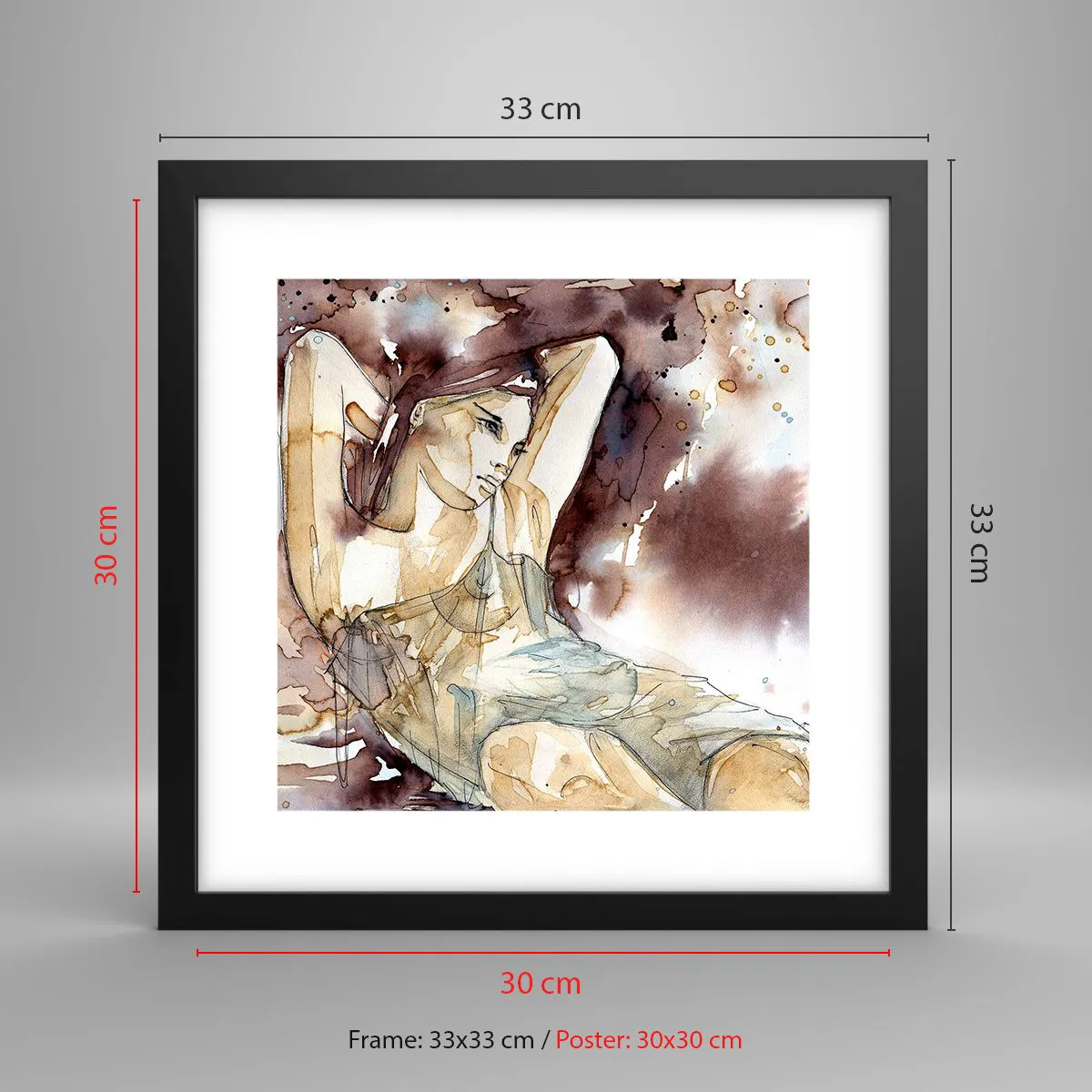 Plakat i sort ramme - I stemning af lilla - 30x30 cm