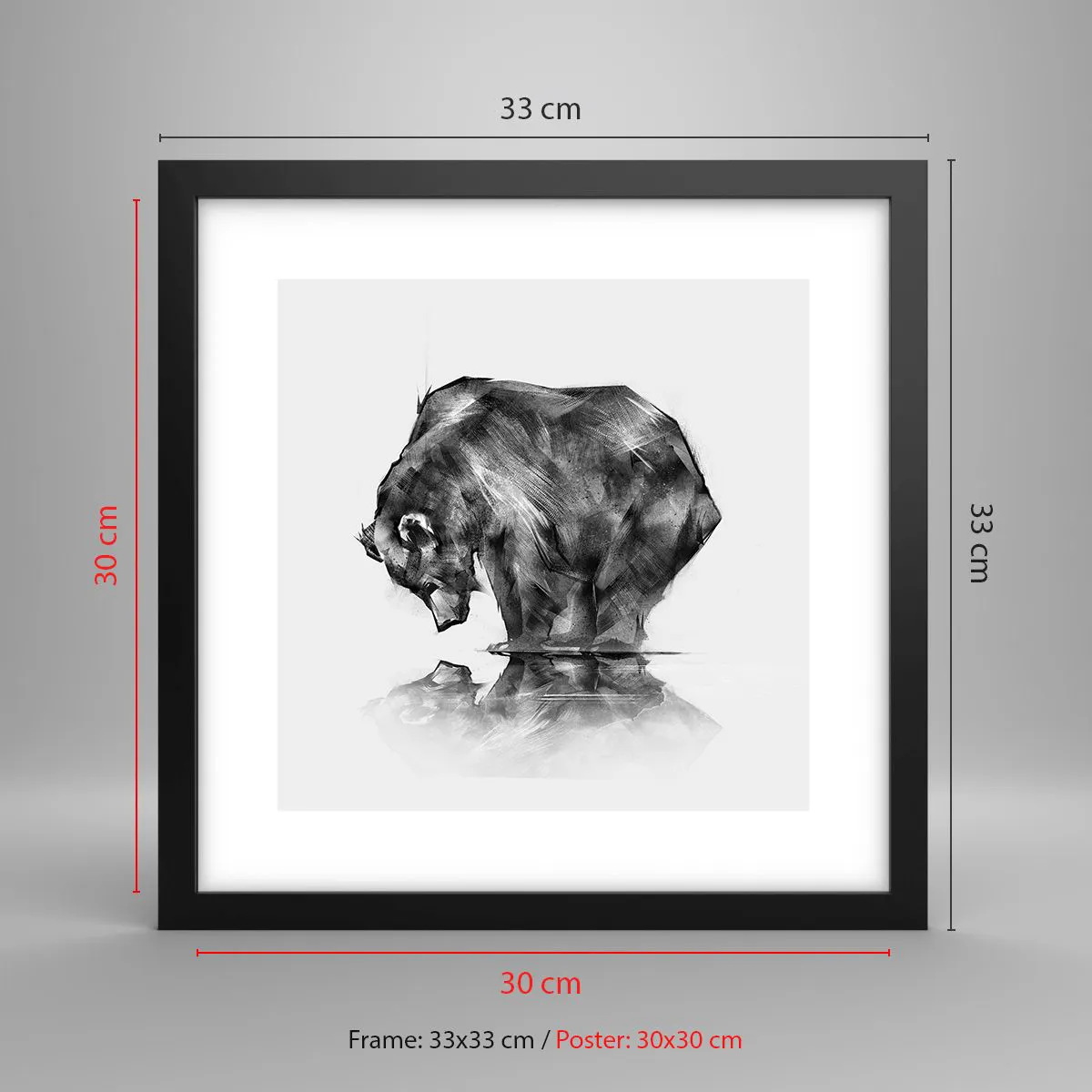 Poster in einem schwarzem Rahmen - Schön, jemanden in der Nähe zu sehen - 30x30 cm