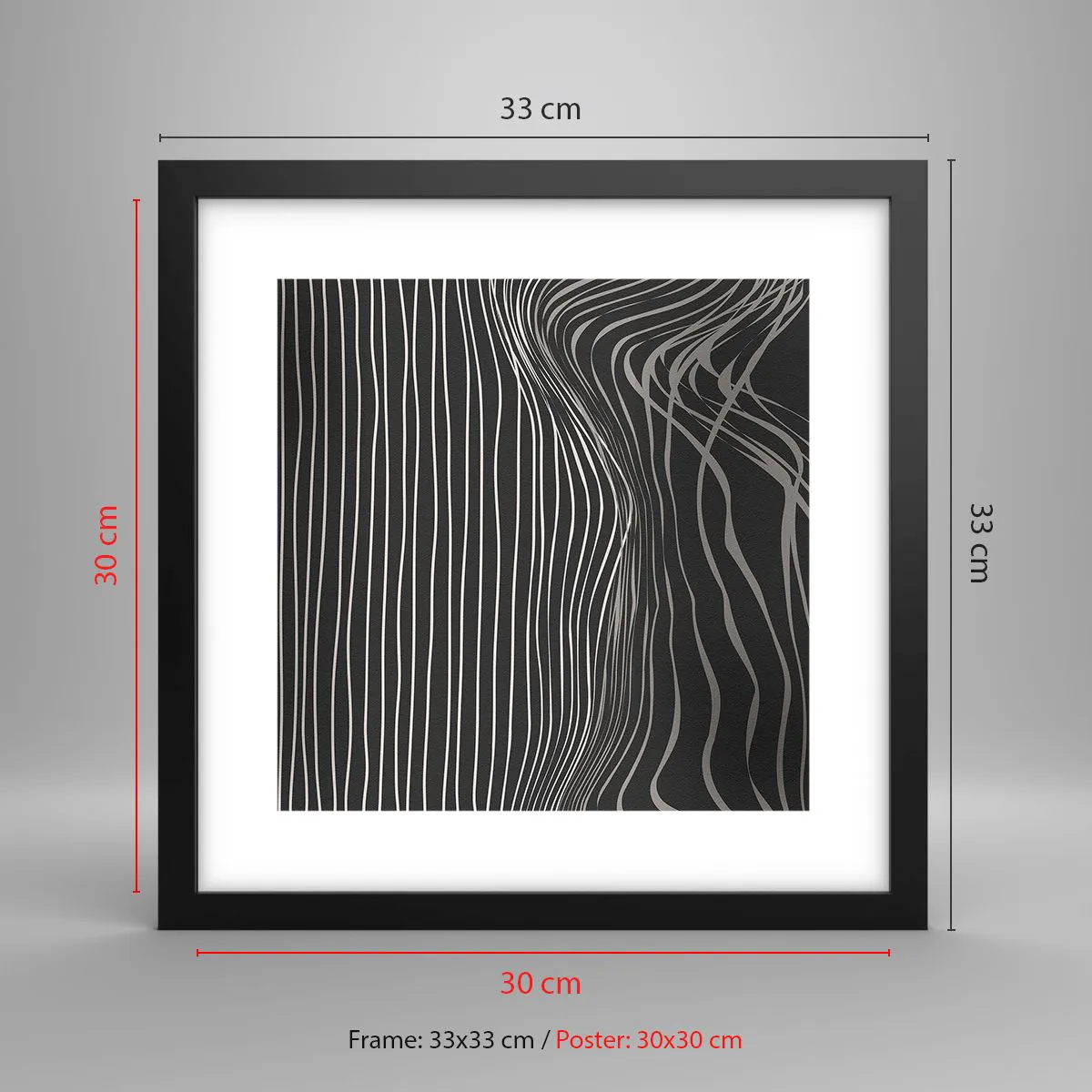 Poster in einem schwarzem Rahmen - Rhythmus und Akzent - 30x30 cm