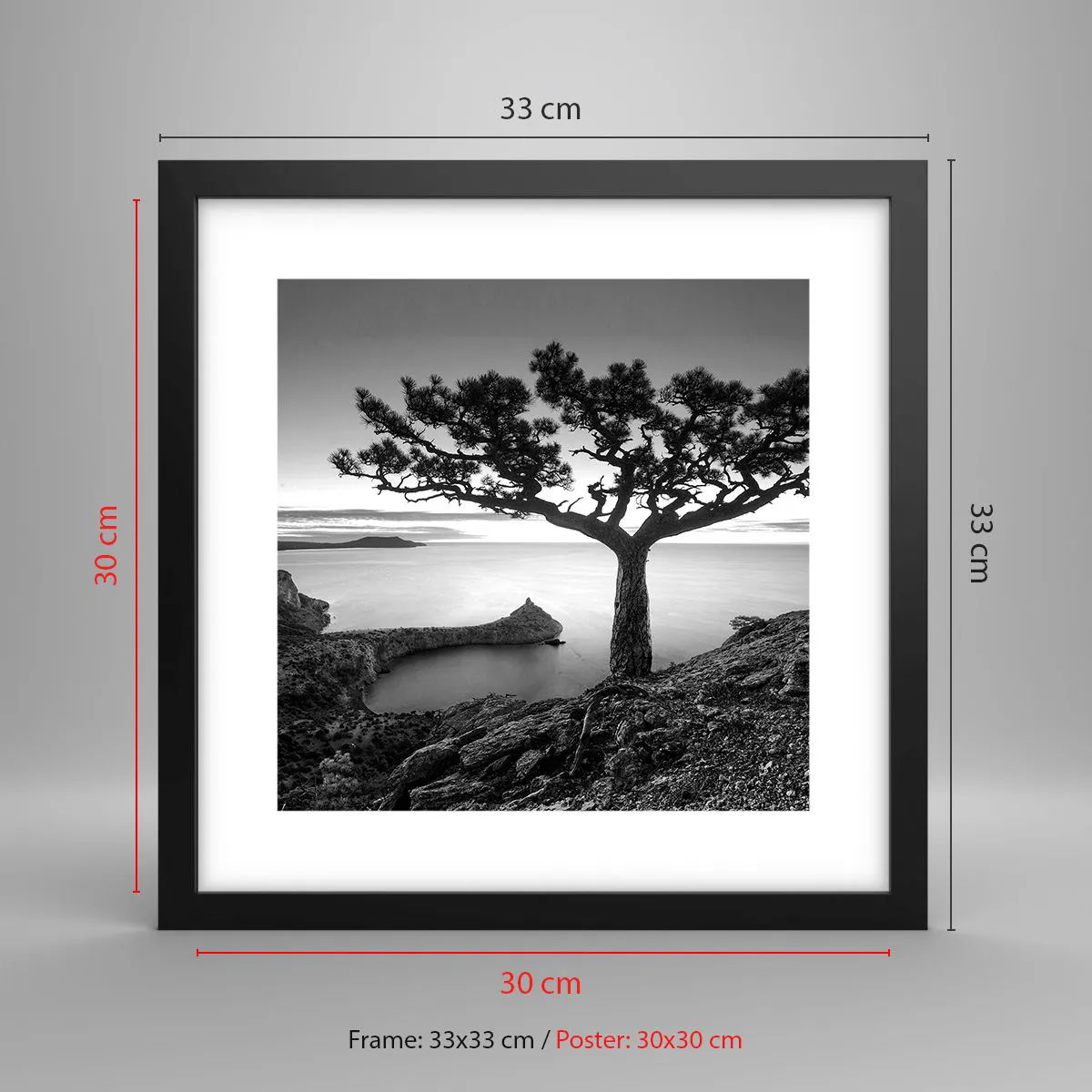 Poster in cornice nera - Pace fino all'orizzonte - 30x30 cm