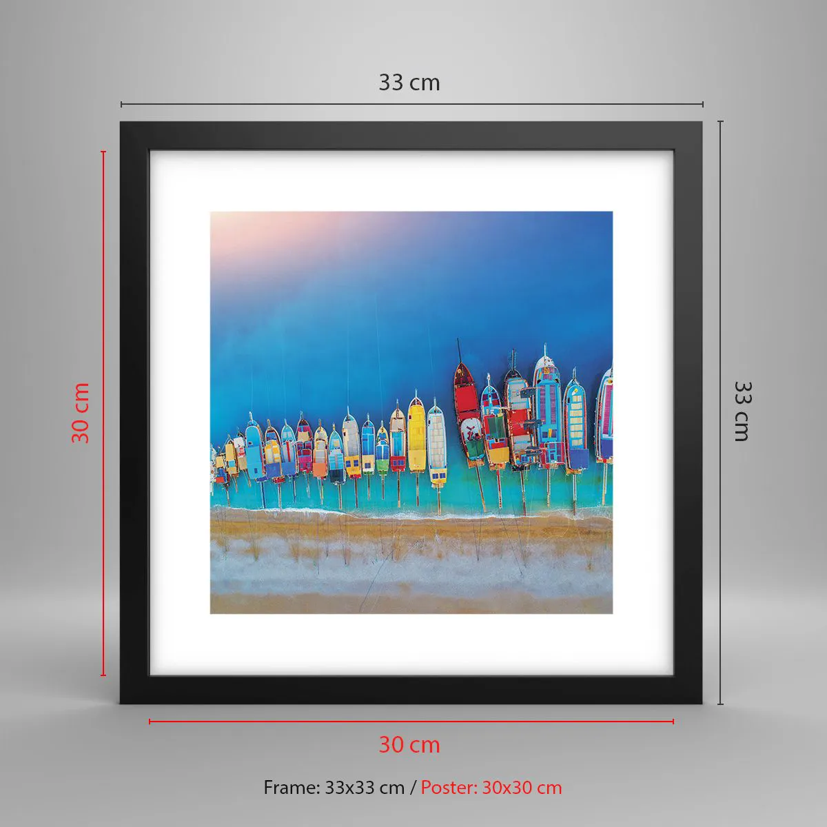 Poster in black frame - From Bird's Eye View - 30x30 cm
