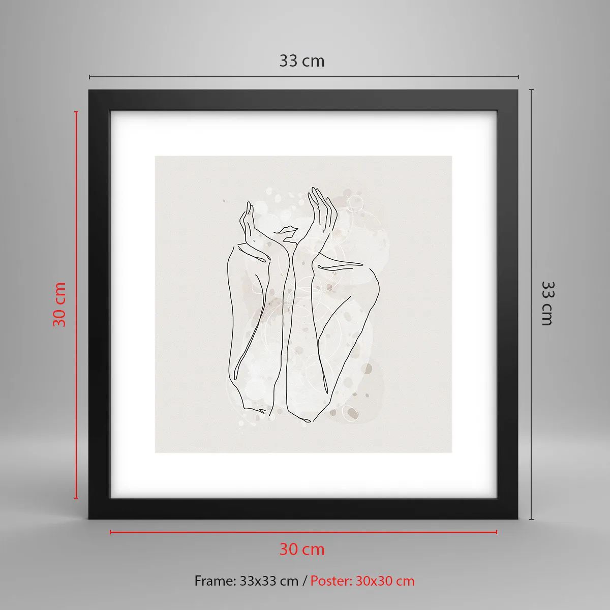 Poszter fehér keretben - Várva-várt pillanat - 30x30 cm