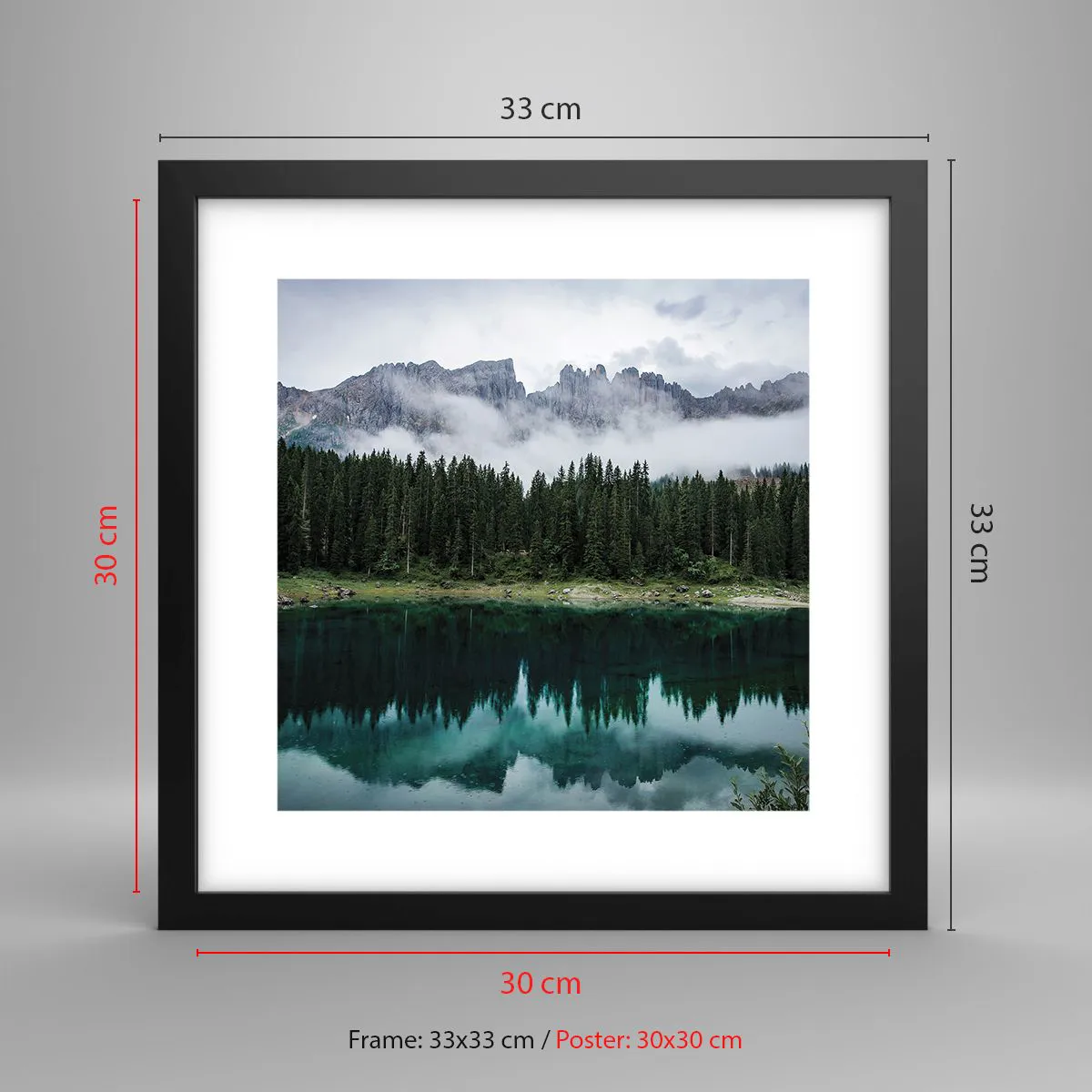 Affisch i svart ram - Tyst, tyst, väck inte sovande vatten... - 30x30 cm