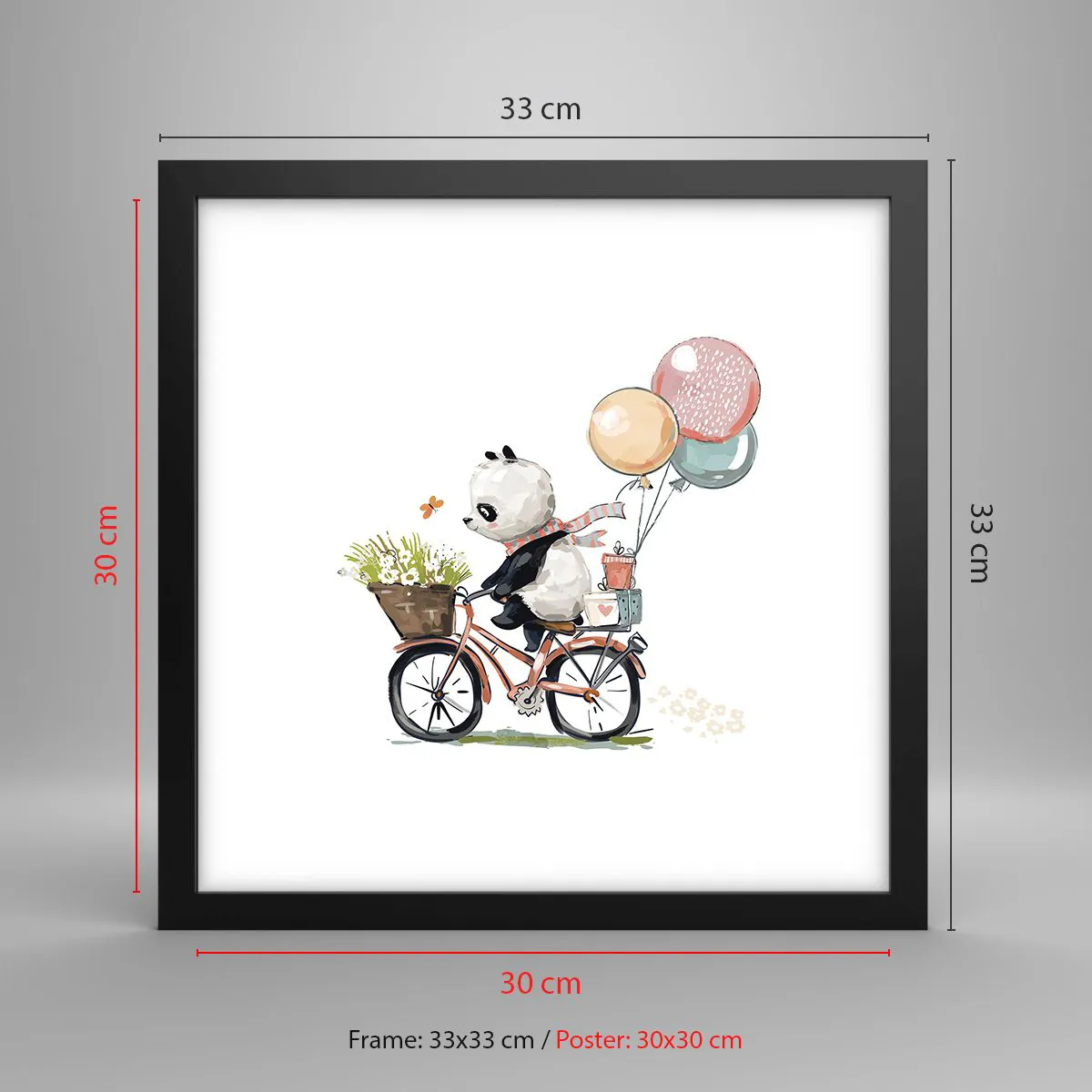 Affiche dans un cadre noir - Poster - Jour de chance - 30x30 cm