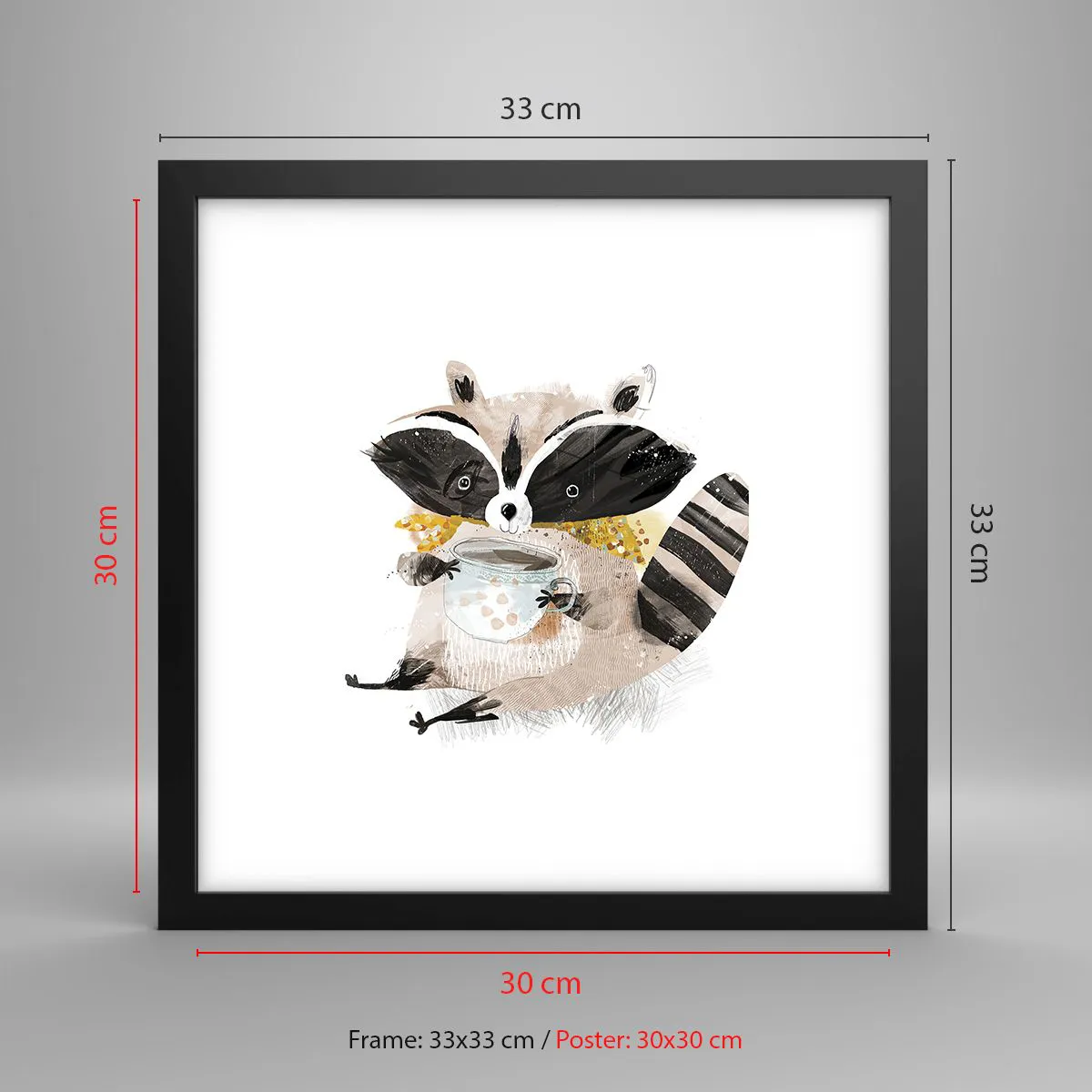 Plakat w czarnej ramie - Mój przyjaciel szop - 30x30 cm