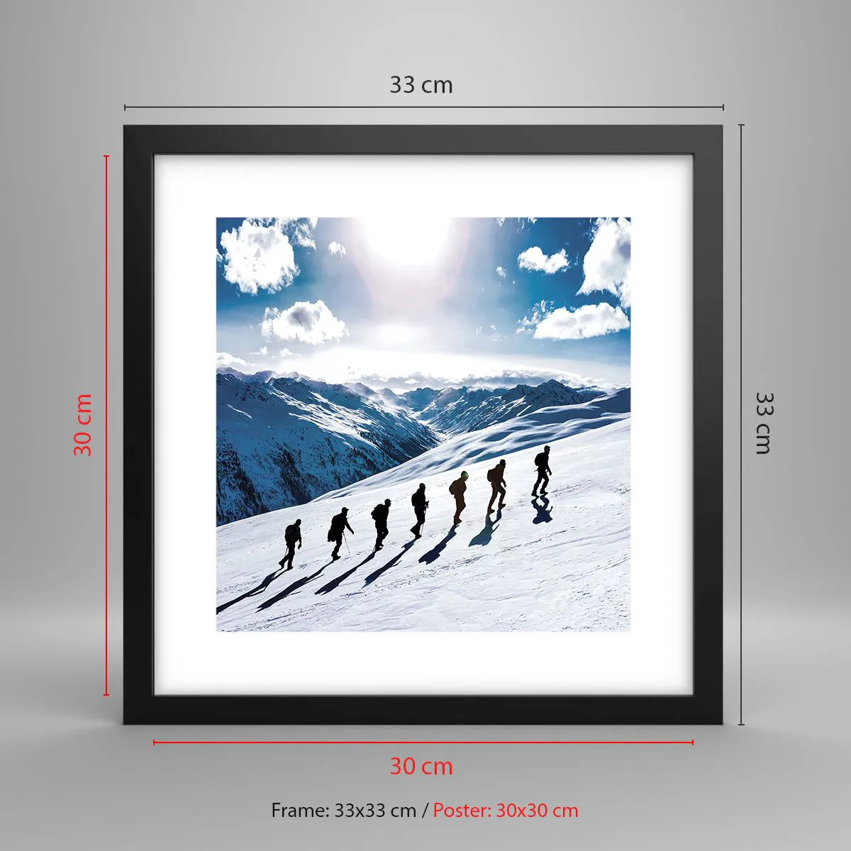 Poster in black frame - Team of Conquerors - 30x30 cm